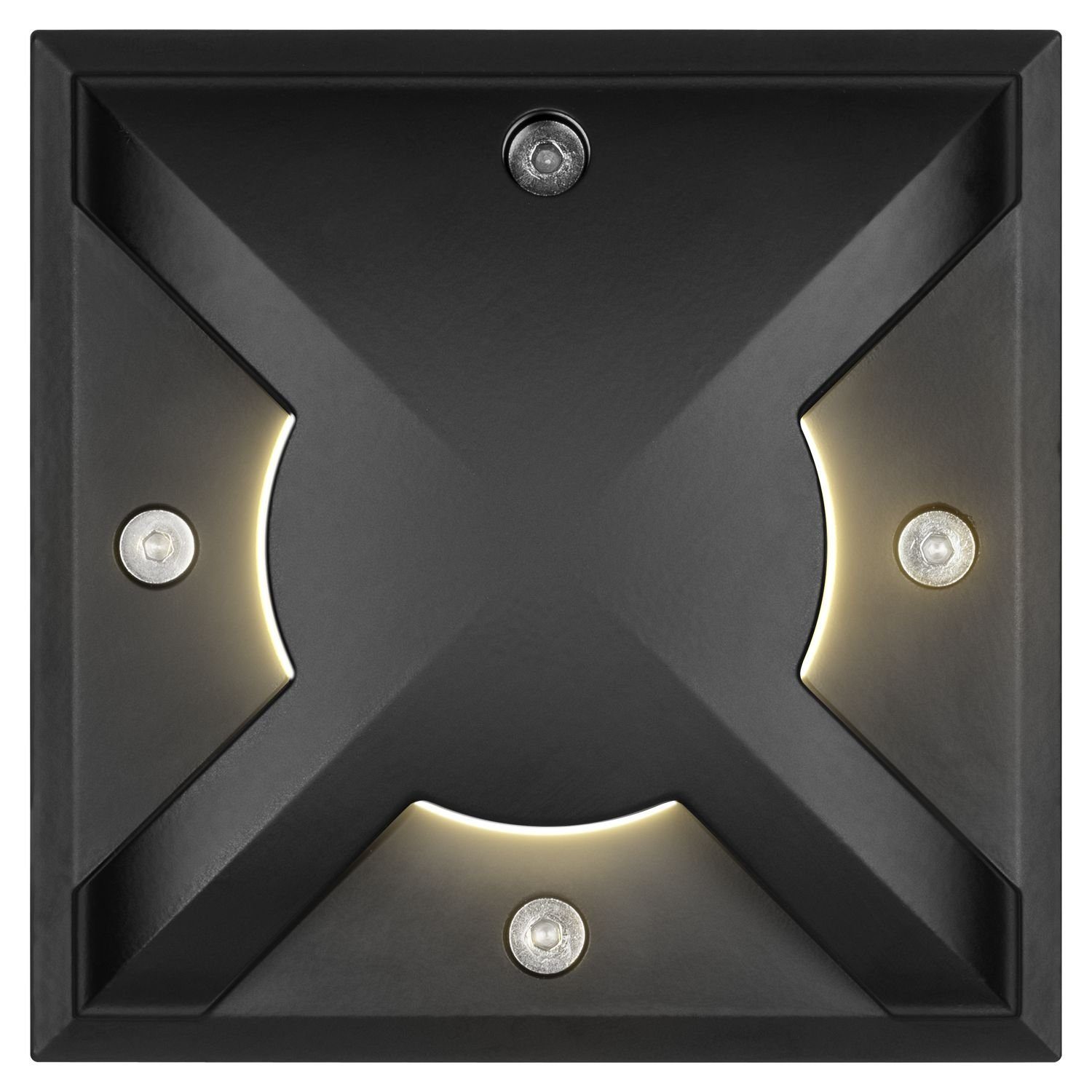 LED Bodeneinbaustrahler 7W LEDANDO warmwe Set LED Lichtauslässen - 3 schwarz mit Einbaustrahler -