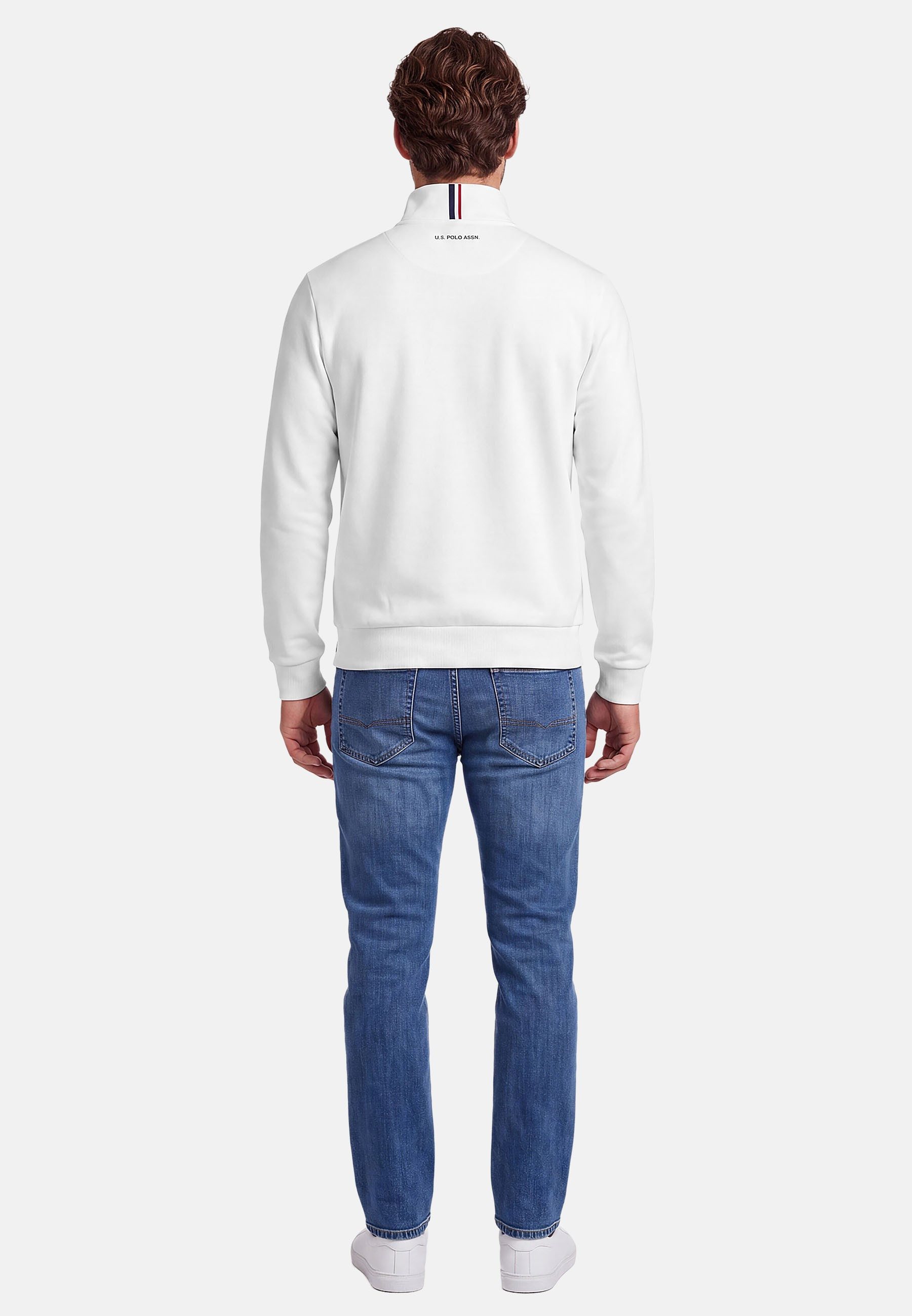U.S. Polo Assn. Stehkragenpullover USNiico – Herren Half-Zip Pullover mit Logo-Stickerei Weiche Baumwollmischung, sportlich-elegantes Design und hoher Komfort – Bild 4 von 5