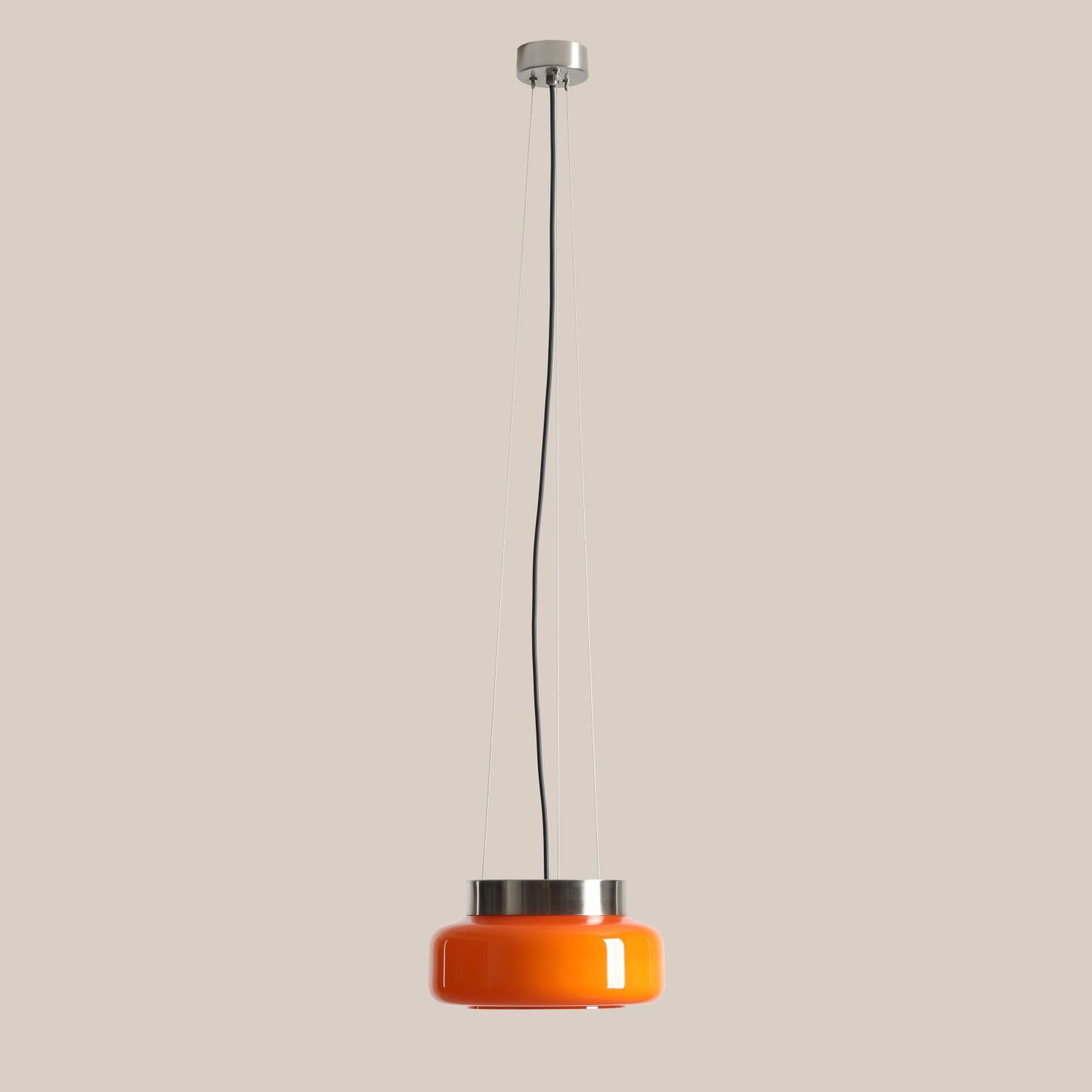 Licht-Erlebnisse Pendelleuchte ERAN, Metall Glas GX53 D: 245 cm rund H: max. 213 cm Orange Modern