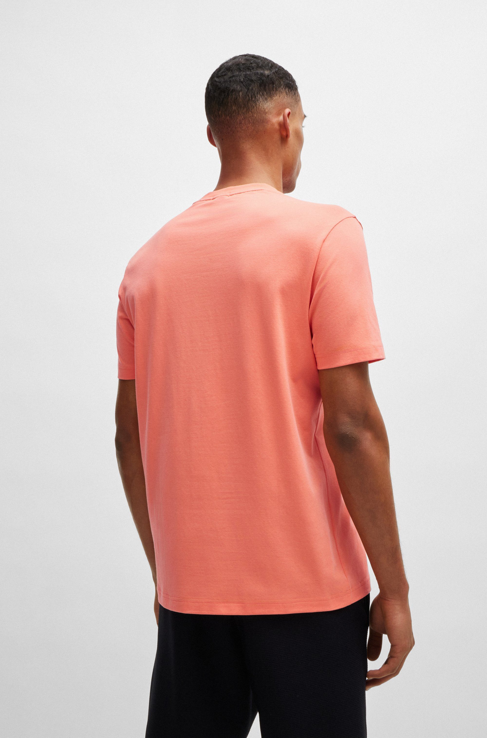 BOSS GREEN Rundhalsshirt Tee mit gummiertem Kontrast-Logo günstig online kaufen