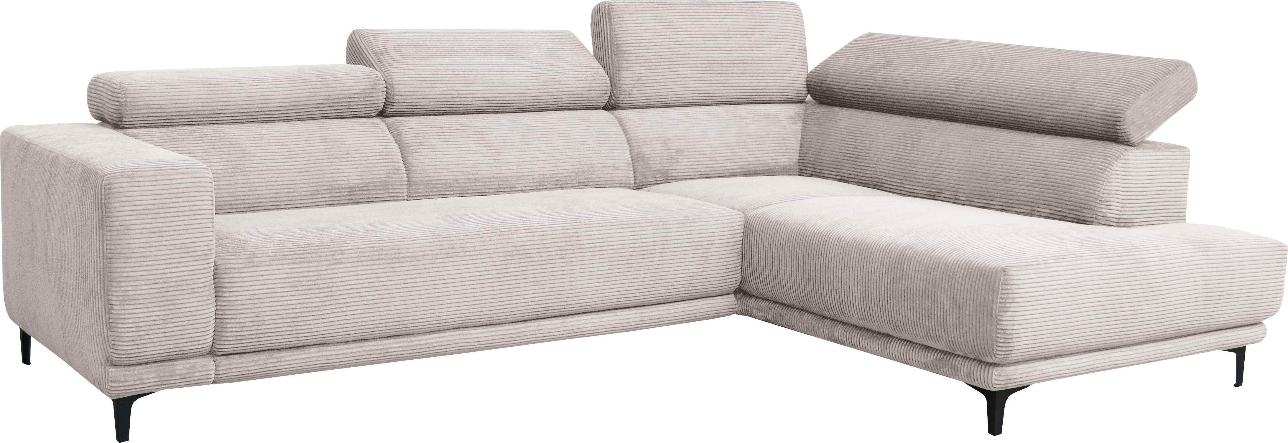 alina Ecksofa Hikari, wahlweise mit Sitzvorzug, in modernem Cordstoff, Breite 302 cm