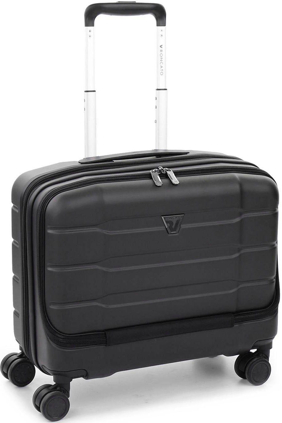 RONCATO Pilotenkoffer BIZ 4.0 Pilotenkoffer, 4R, erweiterbar, mit Laptopfach, schwarz, 4 Rollen, Koffer klein, Reisegepäck, Cabin Trolley mit Laptopfach 15,6"