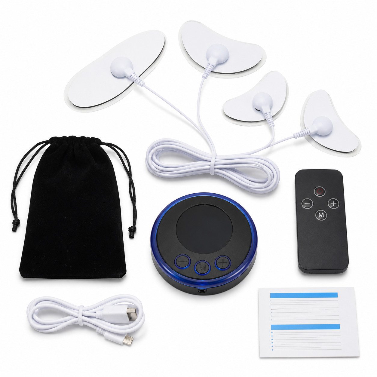 Lisabonde Gesichtsmassagegerät EMS Gesichtsmassagegerät & Körper Massagegerät, 4 Pads, Fernbedienung, 9-tlg., V-Line Shaping,Mikrostrom-Technologie,Anti-Aging,Muskelstimulation