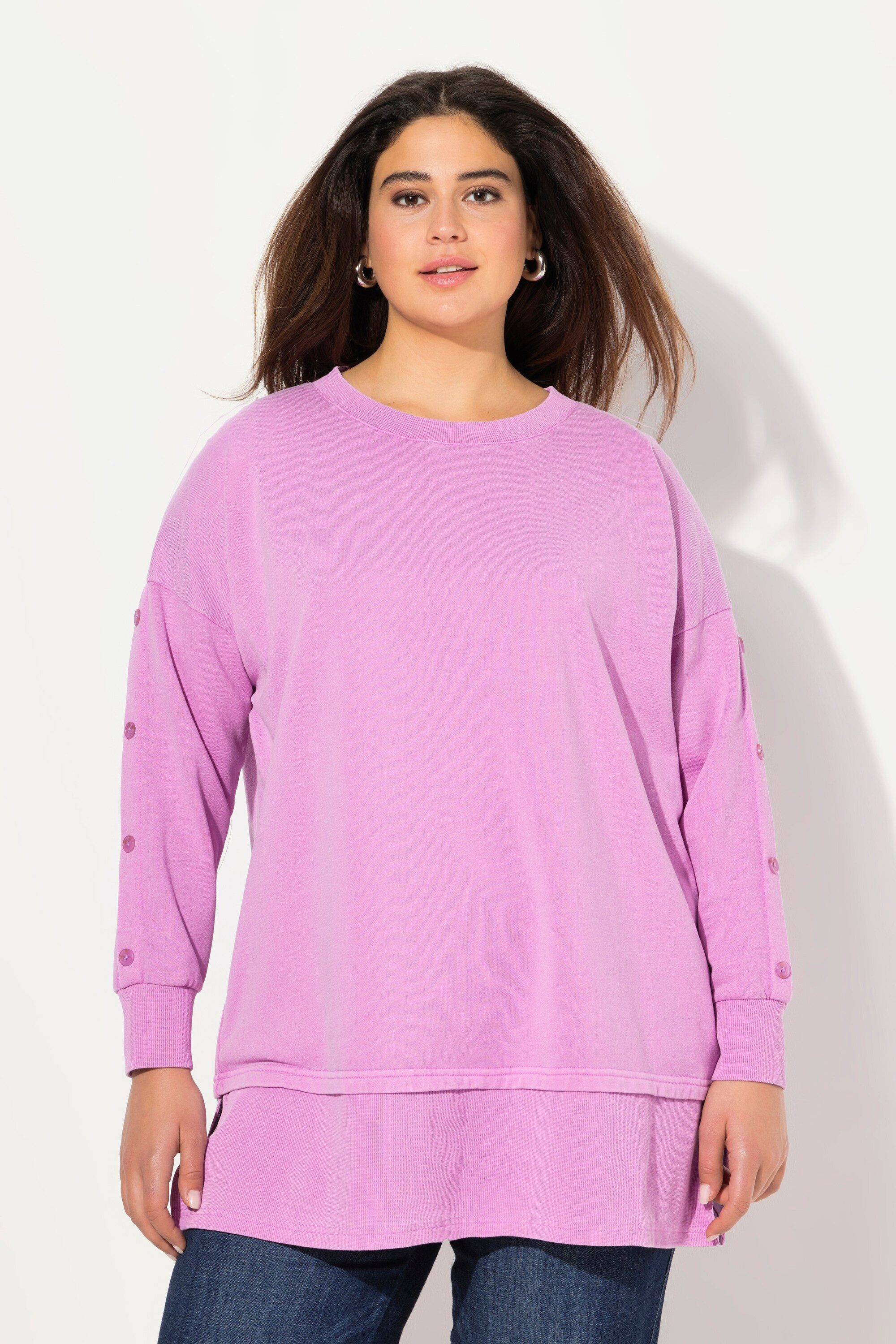 Ulla Popken Sweatshirt Sweatshirt Lagenoptik Oversized günstig online kaufen