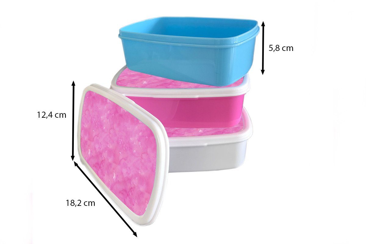 MuchoWow Lunchbox Aquarell - Rosa für Brotbox Brotdose Snackbox, Kunststoff (2-tlg), Kinder, Erwachsene, Kunststoff, Mädchen, - Muster