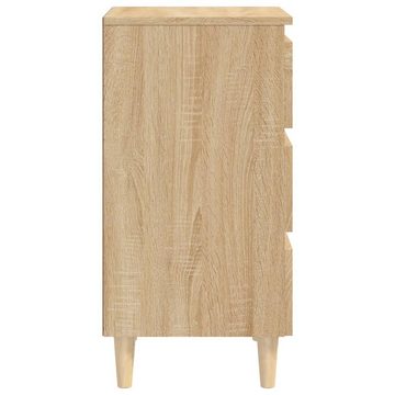 furnicato Nachttisch mit Massivholz-Beinen Sonoma-Eiche 40x35x69 cm