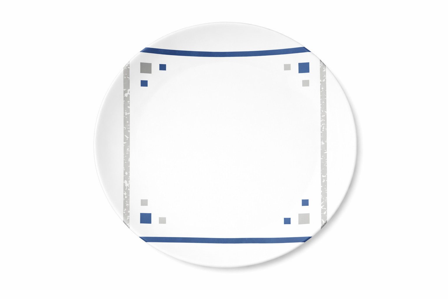 HEKERS Geschirr-Set Melamin Geschirr Set Cubic blue, Bruchsicheres, leichtes Melamin Geschirr für Haushalt & Outdoor