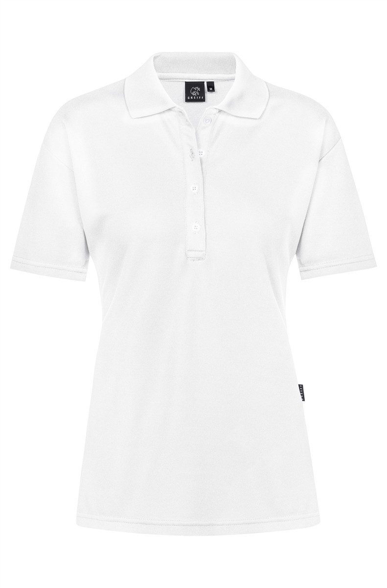 GREIFF Poloshirt Greiff SHIRTS Damen Poloshirt Kurzarm Polokragen Regular-Fit Weiß