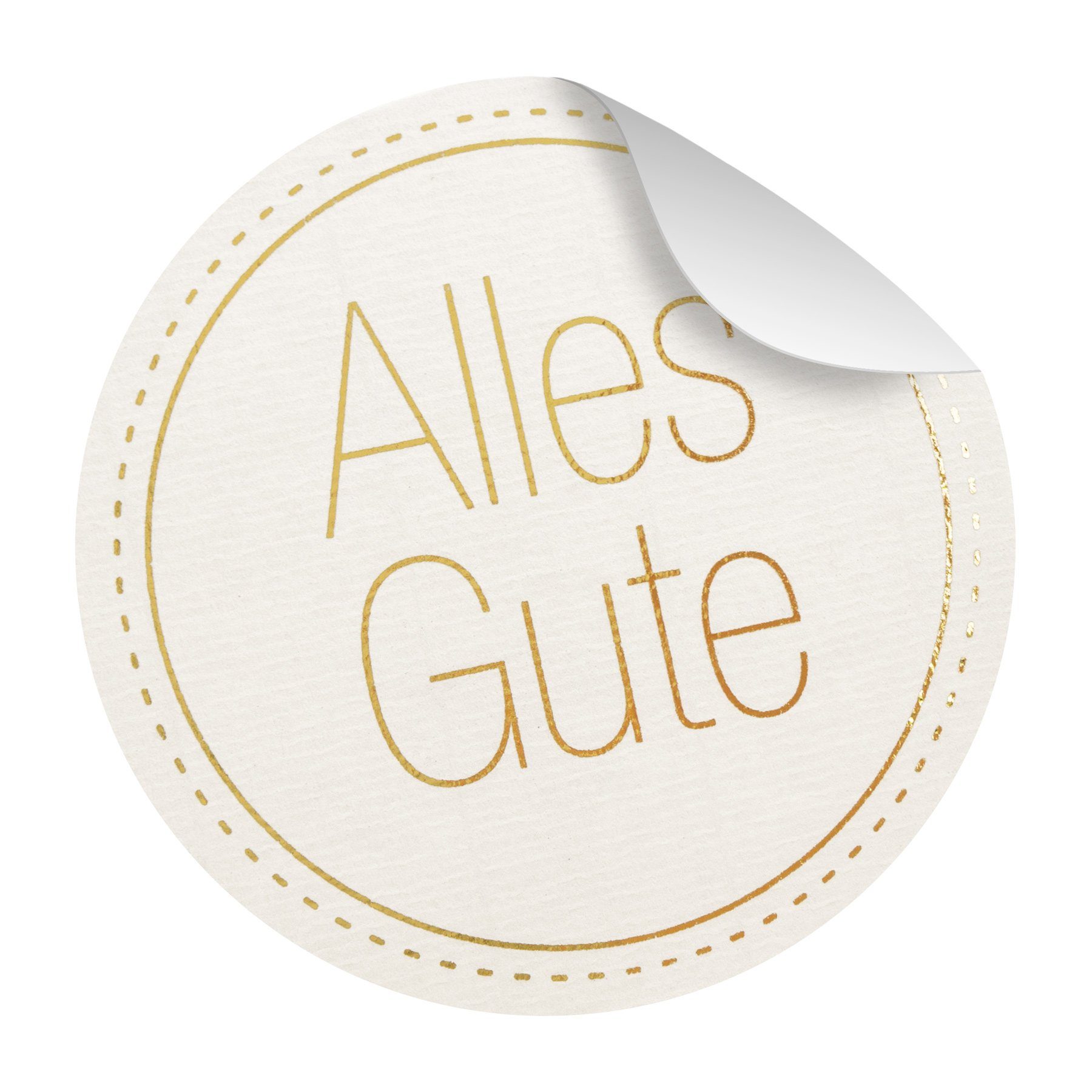 itenga Aufkleber itenga Sticker 10x Alles Gute exklusiv mit Goldfolie Groß  Rund 9,5cm