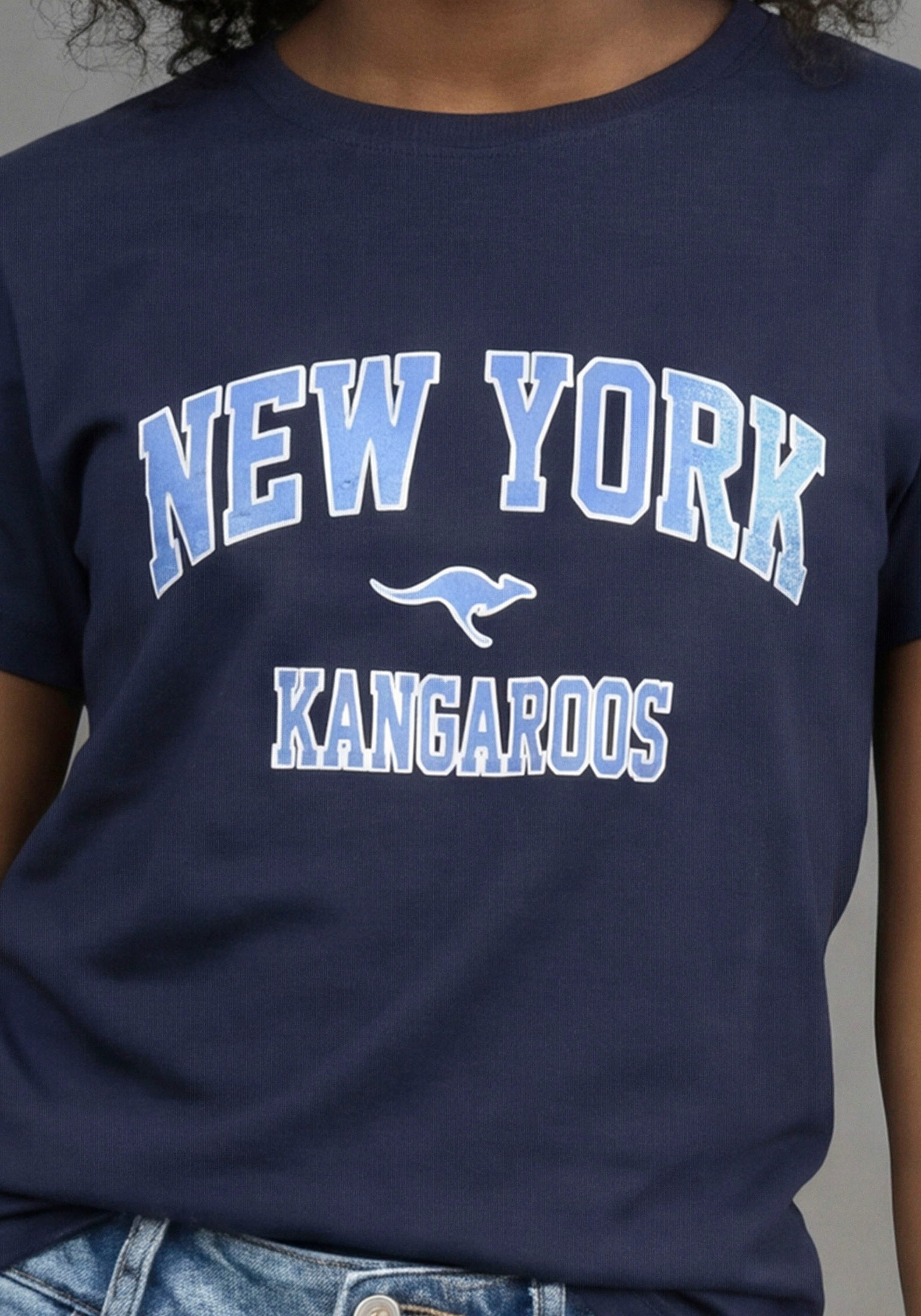 KangaROOS T-Shirt Kangaroos Shirt mit NEW YORK Druck für Mädchen, Kurzarm, bedrucktes Design, Basic Passform