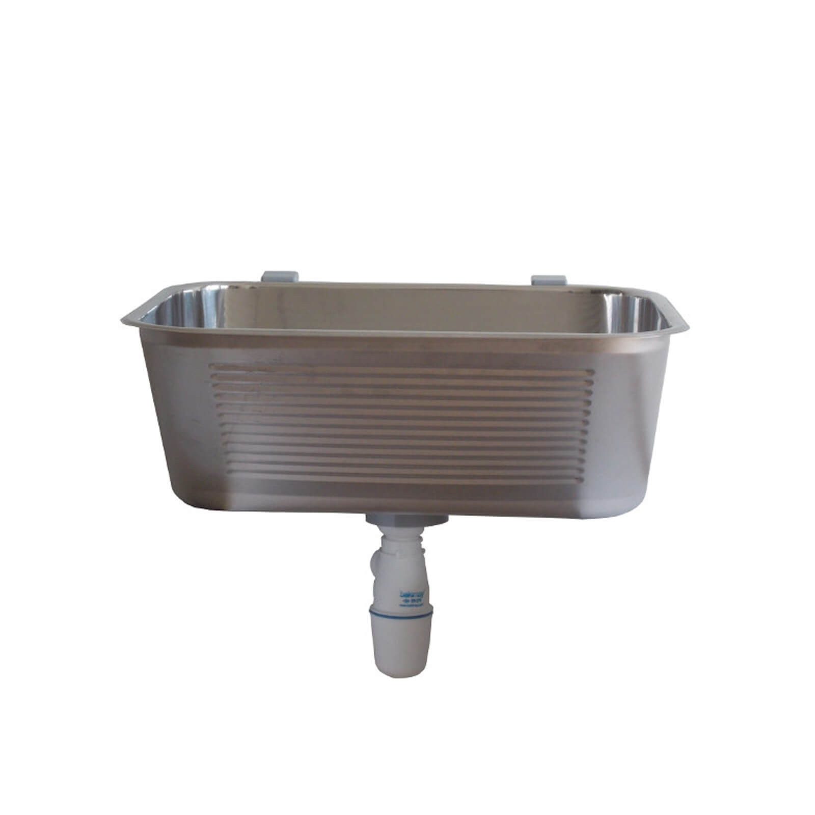 Zelvo Edelstahlspüle Edelstahl Ausgussbecken 630 x 530 x 250 mm 55 l Waschbecken Garten