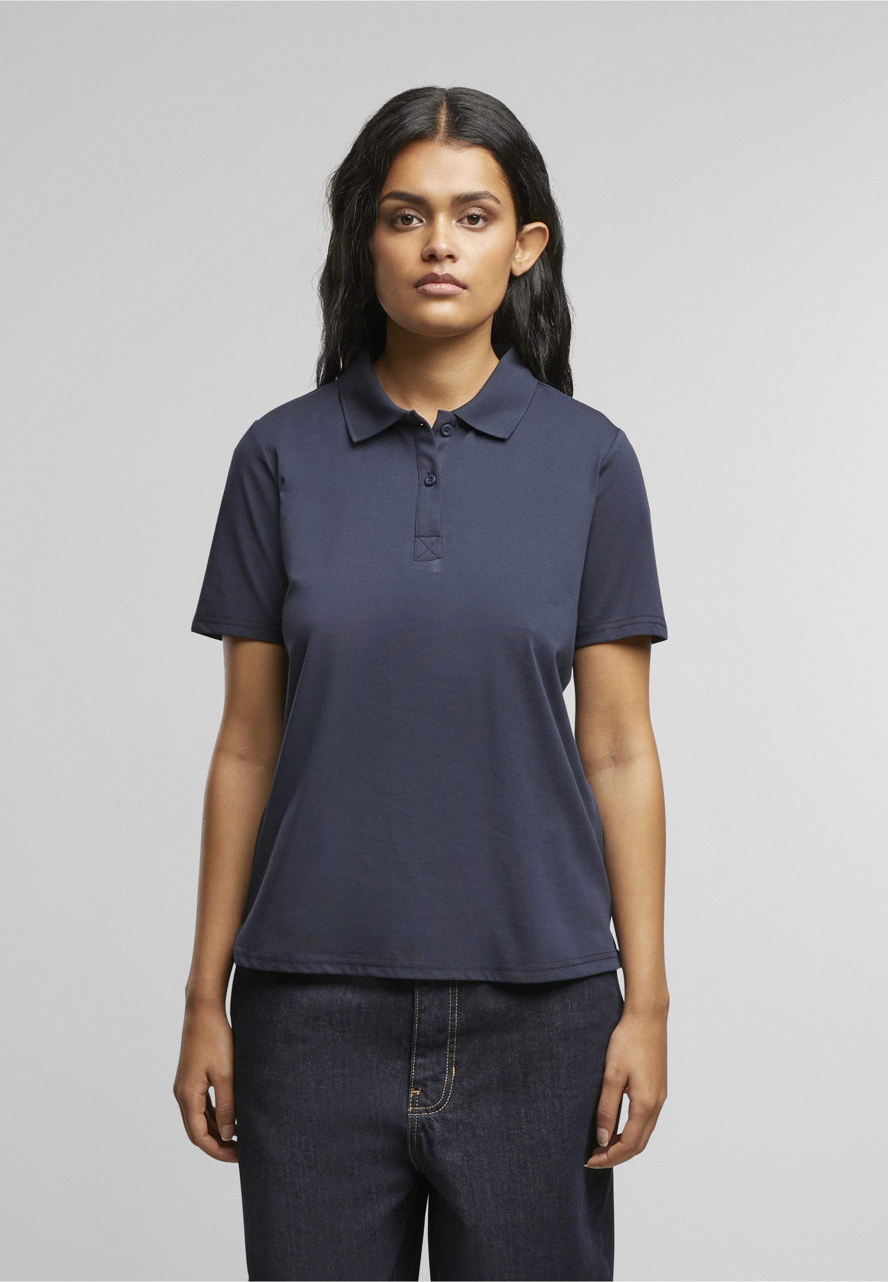URBAN CLASSICS Poloshirt Urban Classics Ladies Sorona Polo Tee (1-tlg)