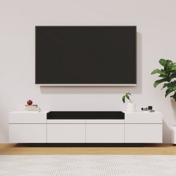 OKWISH TV-Schrank Lowboard (Fernsehtsich, mit verstellbaren Einlegeböden) TV-Schrank, Fernsehtsich, mit 2 Scharniertüren und 1 Schublade