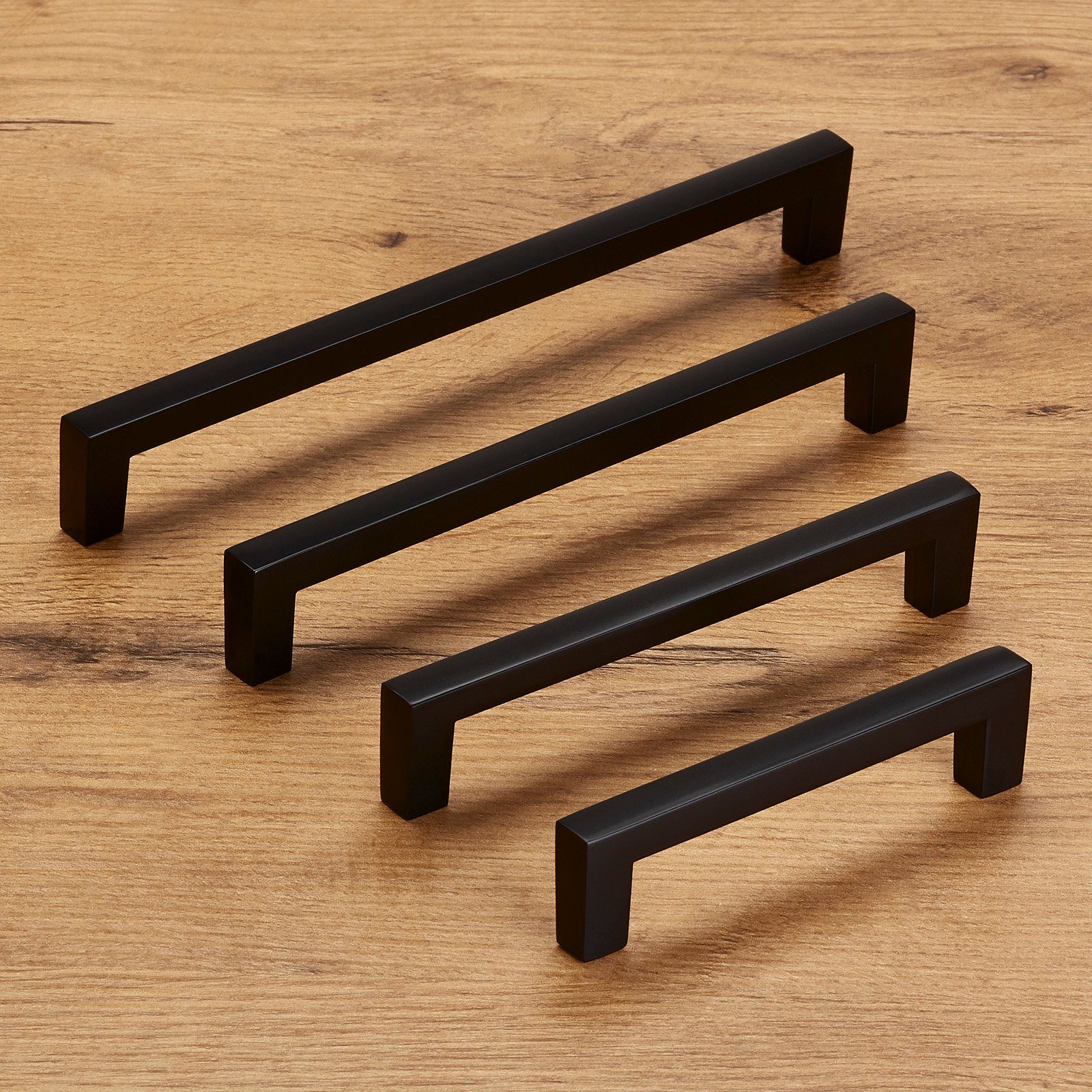 SO-TECH® Möbelgriff Bügelgriff BLACKLINE I schwarz matt, Schrankgriff Aluminium (10-St), Bohrlochabstand (BA) 96 mm, inkl. M4 Befestigungsschrauben – Bild 3 von 5
