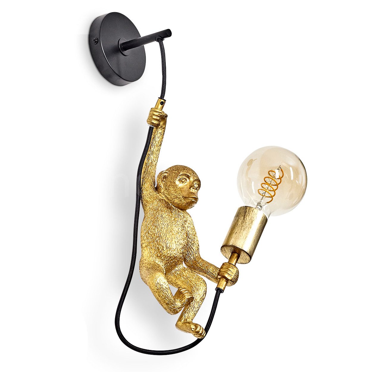 hofstein Wandleuchte »Villafranca« Wandlampe aus Metall/Kunststoff in Schwa günstig online kaufen