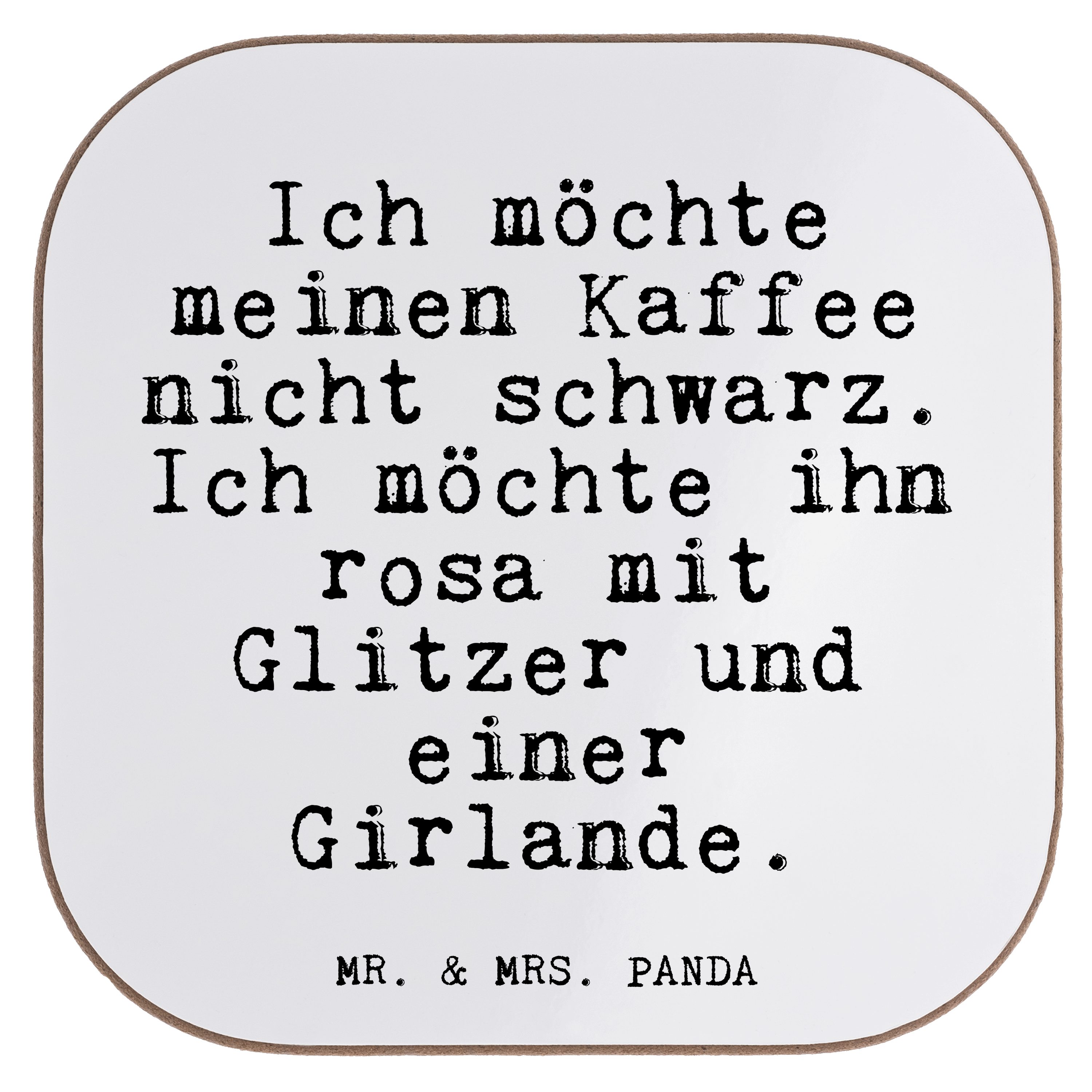 1-tlg. Panda Morgenmuffel, möchte Mr. Kaffee... Bierdeck, Getränkeuntersetzer - Weiß - Mrs. Geschenk, & meinen Ich