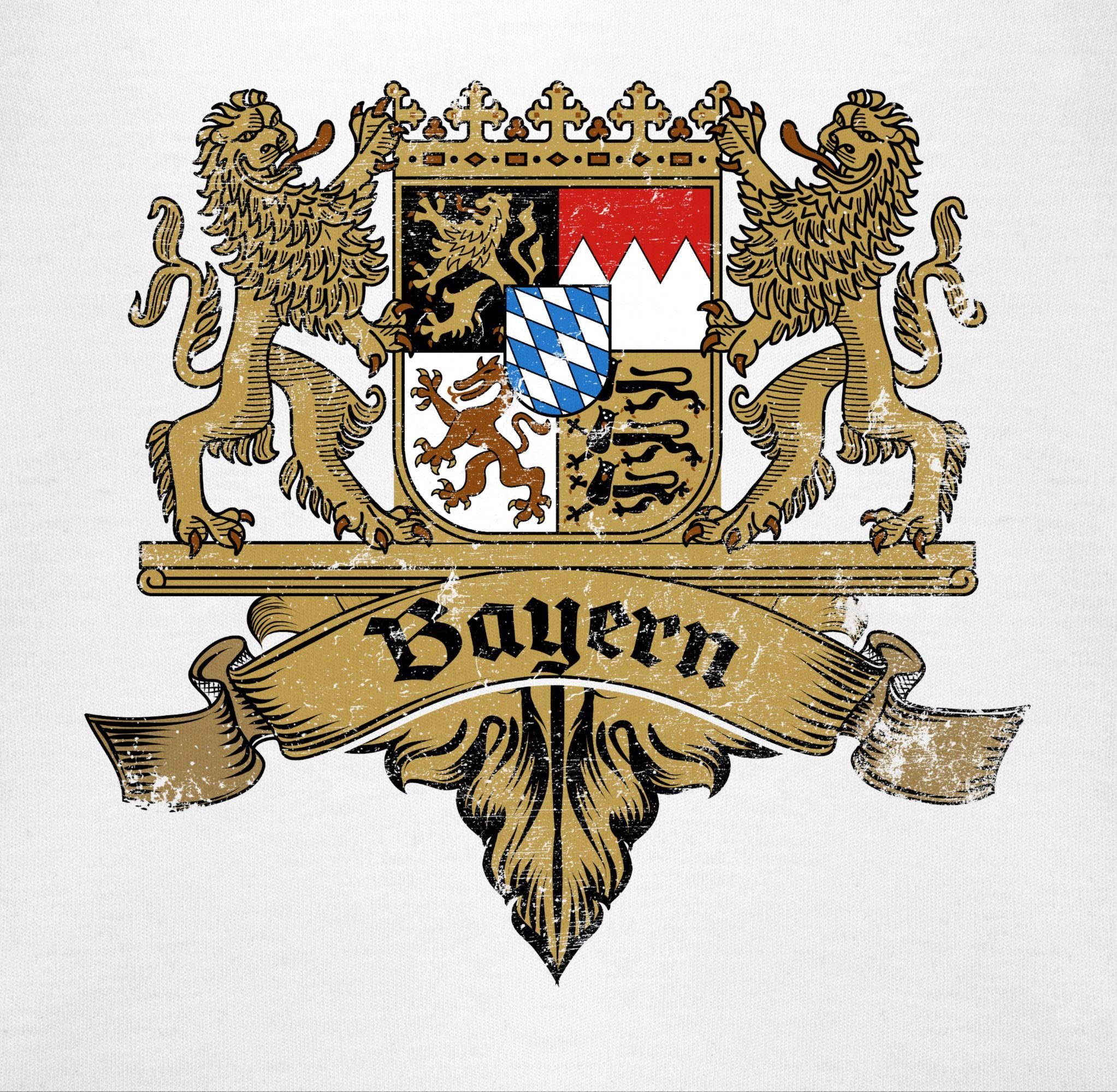 Shirtracer Shirtbody Bayern Bayern Outfit für Oktoberfest 2 Wappen Baby Mode Weiß Bayernland Freistaat