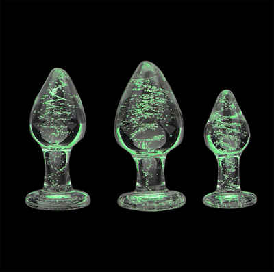 Sandritas Analplug »Analplugs aus Glas "Glow in the Dark" Butt Plug leuchtet im Dunkeln Luminous«