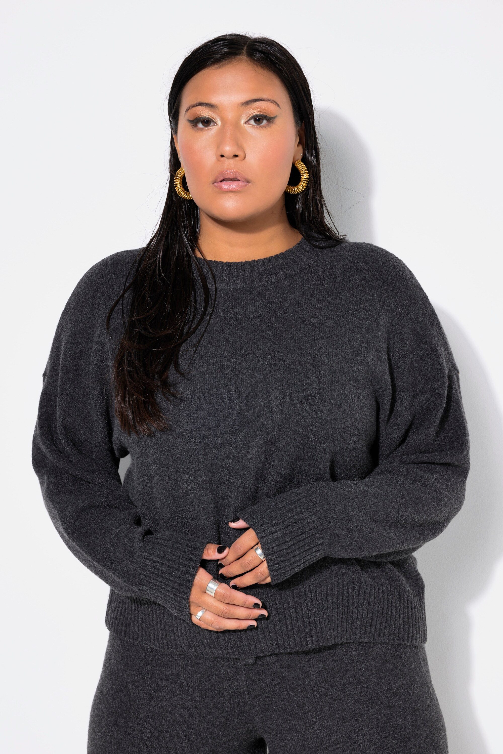 Strickpullover Strickpullover Oversize Shape weiter Langarm