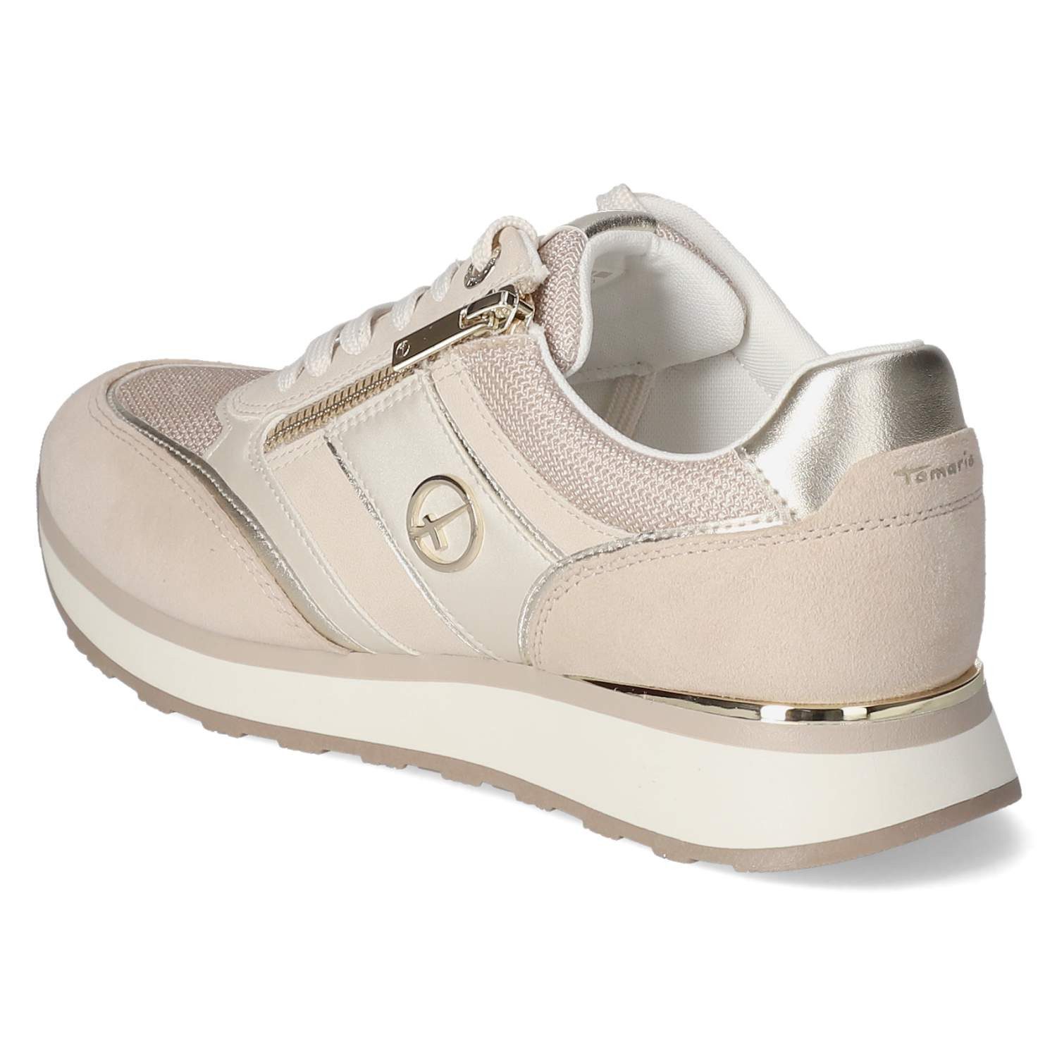Tamaris Tamaris 1-23726-43/484 Damen Synthetik, Leder & Textil beige Schnürschuh