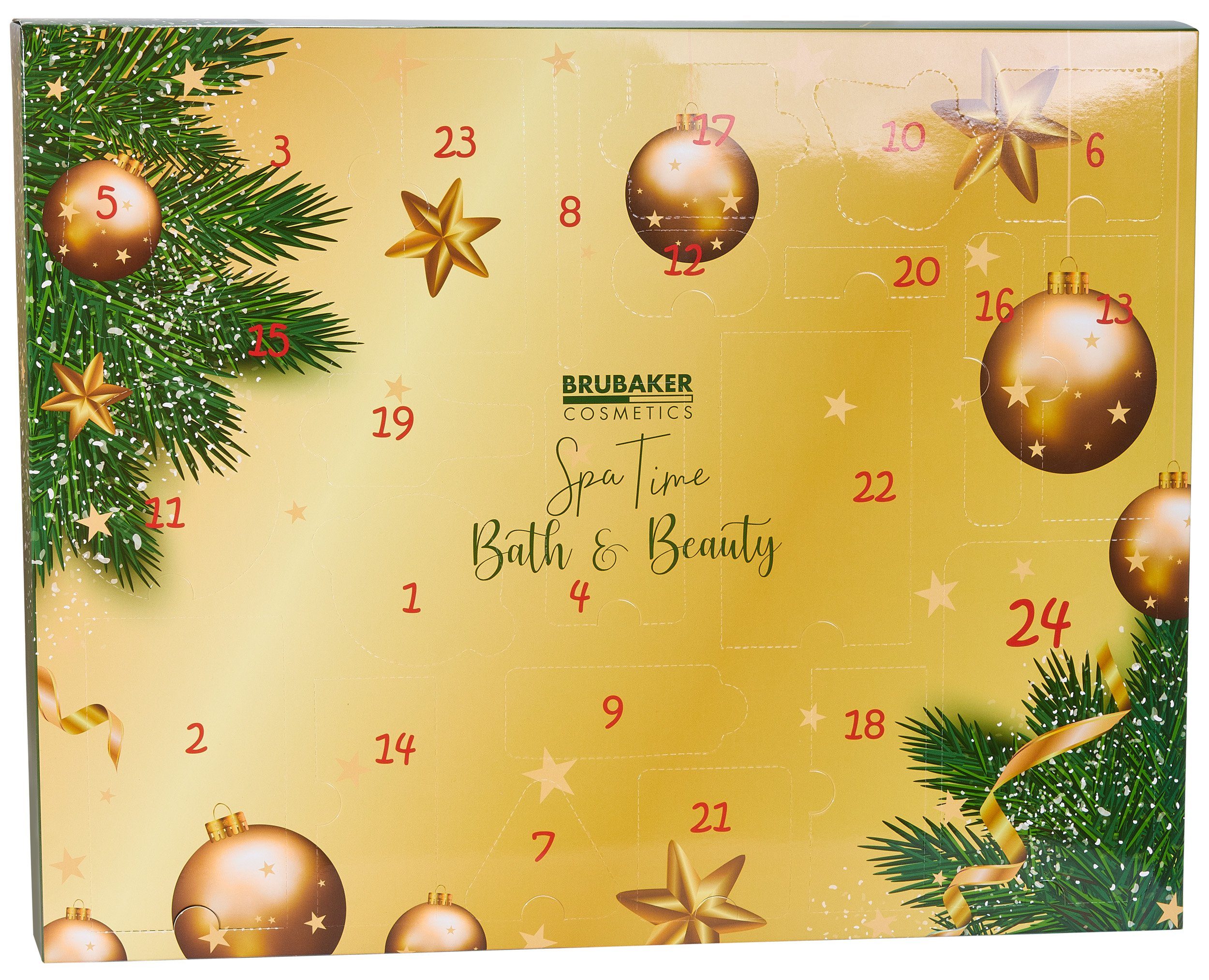 BRUBAKER Adventskalender XXL Beauty Adventskalender - Gold - 24 x Körperpflege & Spa (24-tlg), Wellness Weihnachtskalender für Frauen und Mädchen