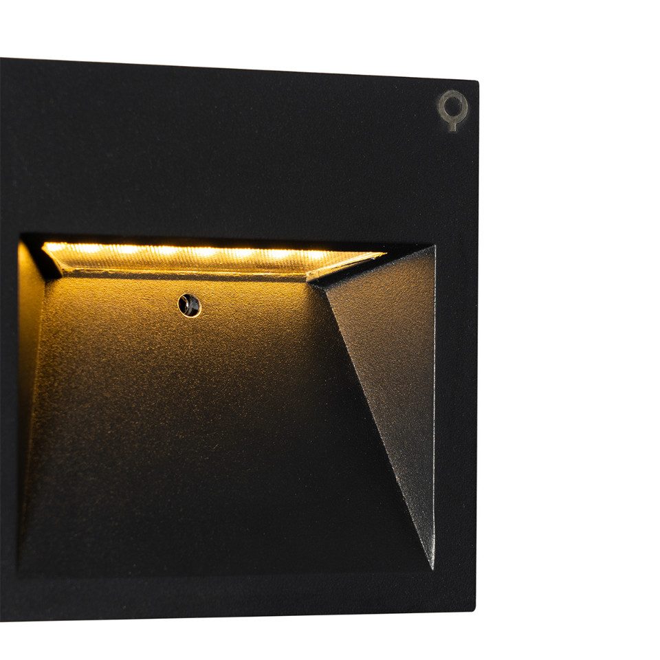 Qazqa LED Einbaustrahler 106949, LED fest integriert, Extra-Warmweiß, QAZQA Außen Einbau­leuchte, integrated, Schwarz, Aluminium, Modern