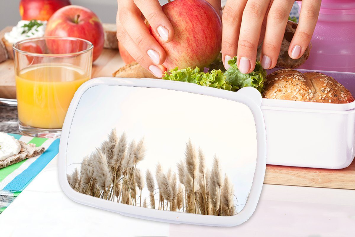 Pastell, und für Mädchen MuchoWow und - Lunchbox Körnung für Erwachsene, Brotdose, Brotbox - weiß (2-tlg), Jungs Kinder Himmel Kunststoff,