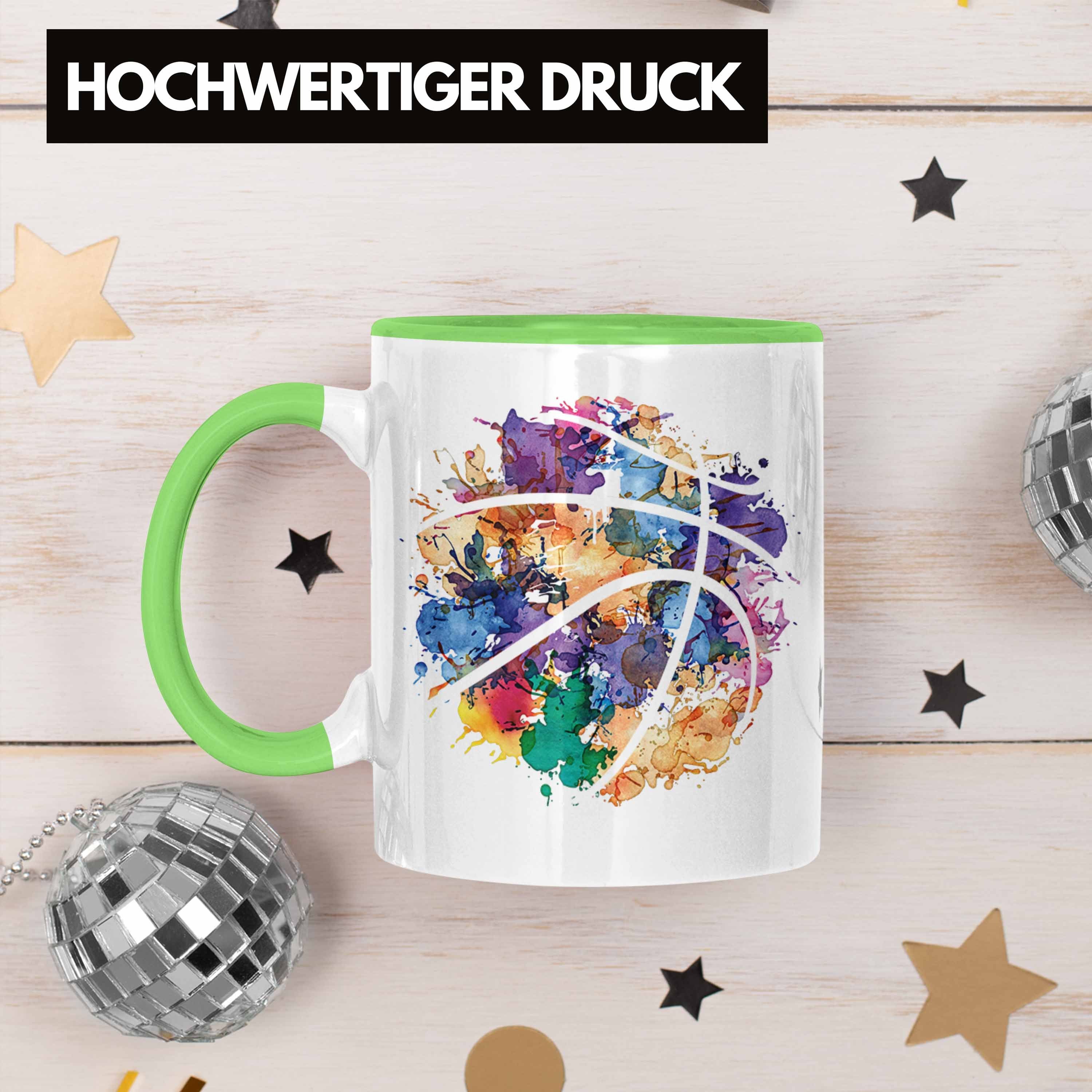 Tasse Trendation für Tasse Basketba Basketballspieler Grün Basketball Geschenk Kaffee-Becher