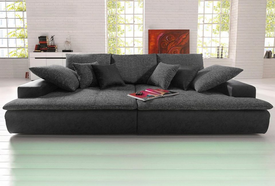 RGB-Beleuchtung Big-Sofa (140kg Belastung/Sitz) mit Couch Mr. Kaltschaum wahlweise Haiti, und