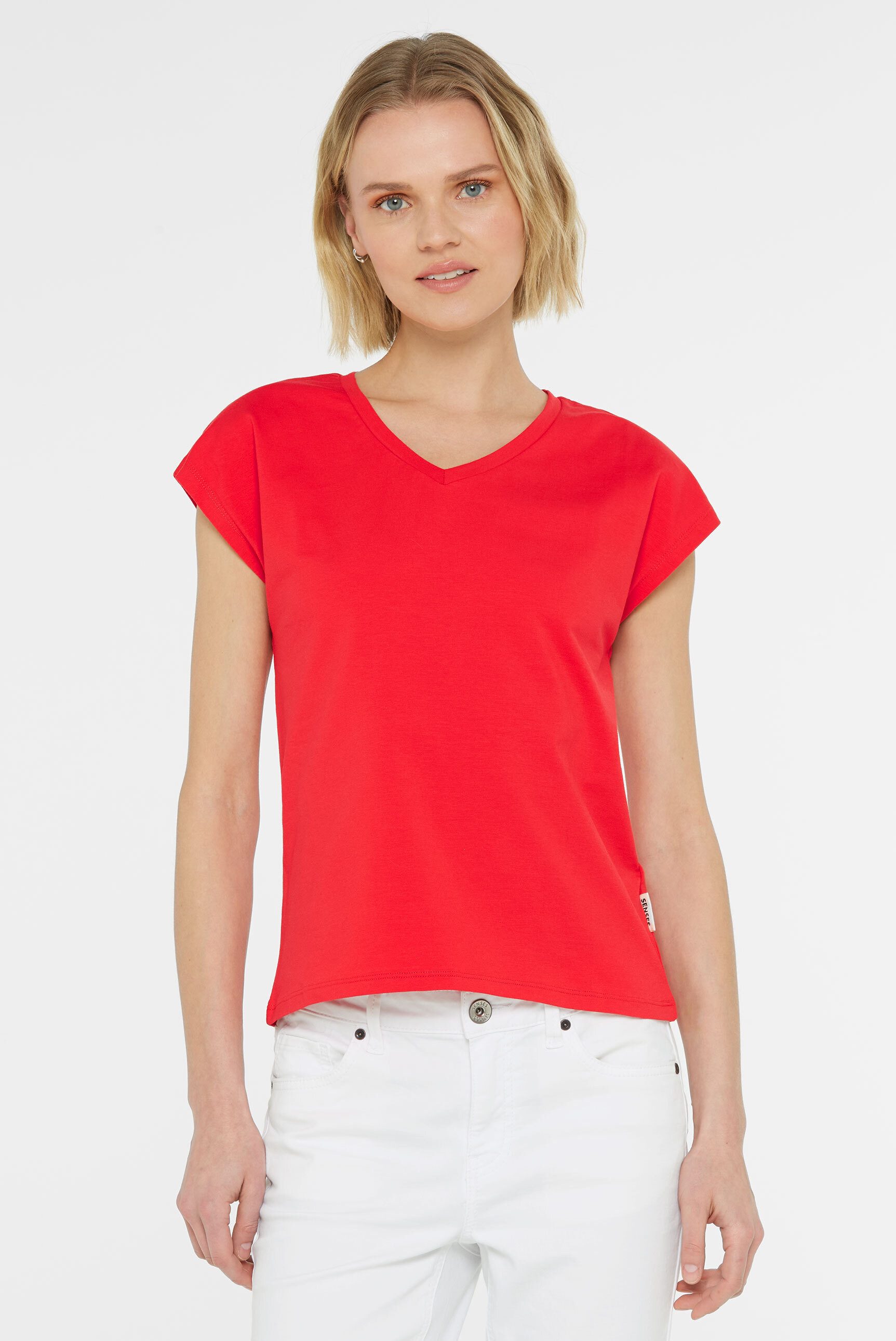 SENSES.THE LABEL Rundhalsshirt mit überschnittenen Schultern günstig online kaufen