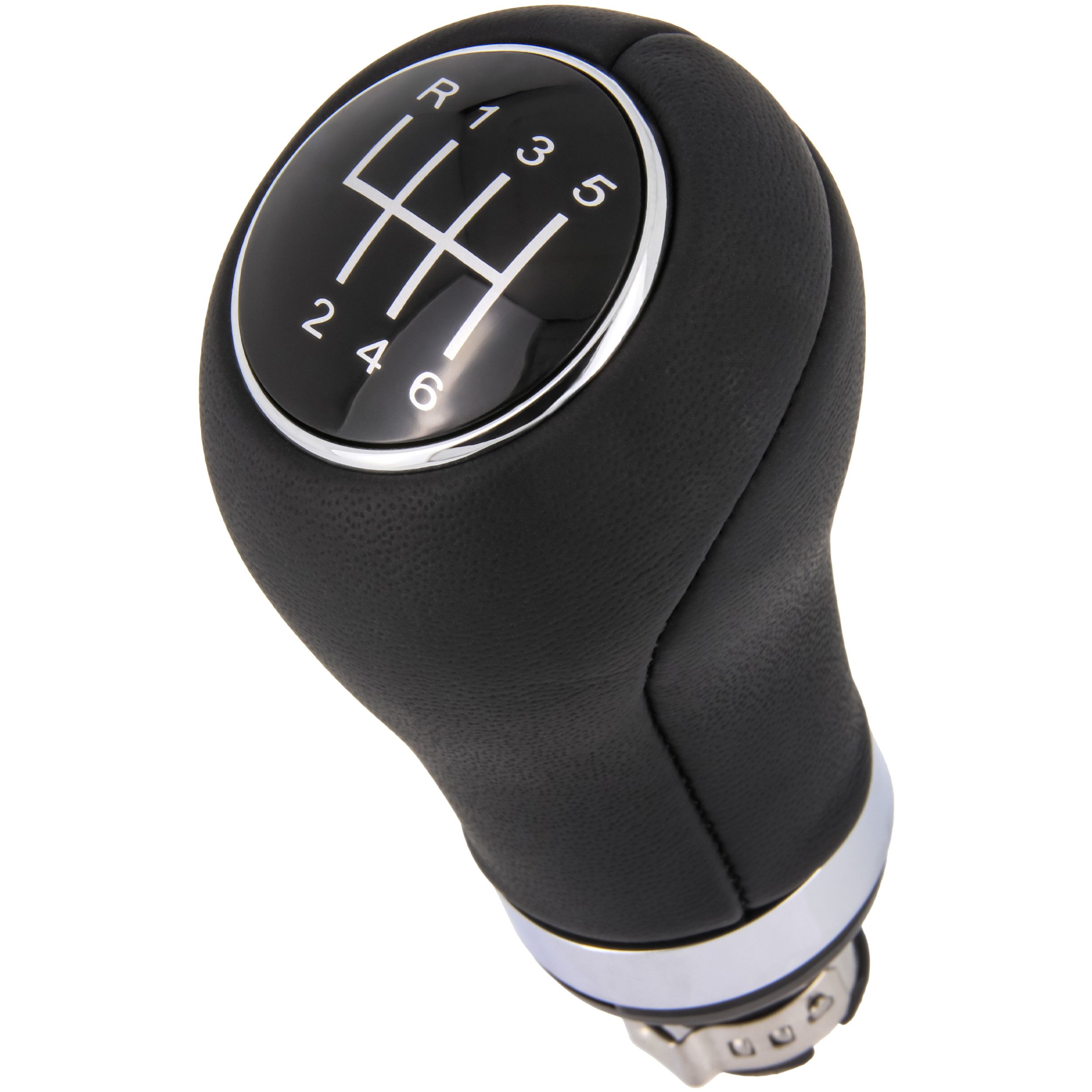 RECAMBO Schalthebel Schaltknauf 6 Gang für VW Bora, Typ 1J, 1998-2005, Plug & Play, Auto Schalthebel, schwarz - chrom