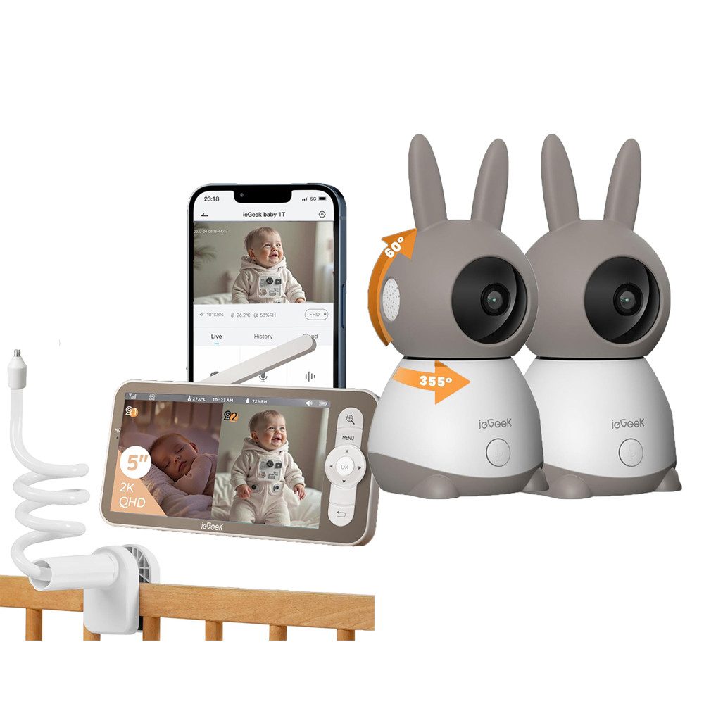 Video-Babyphone Babyphone mit Kamera WLAN Babyfon Video mit Halterung