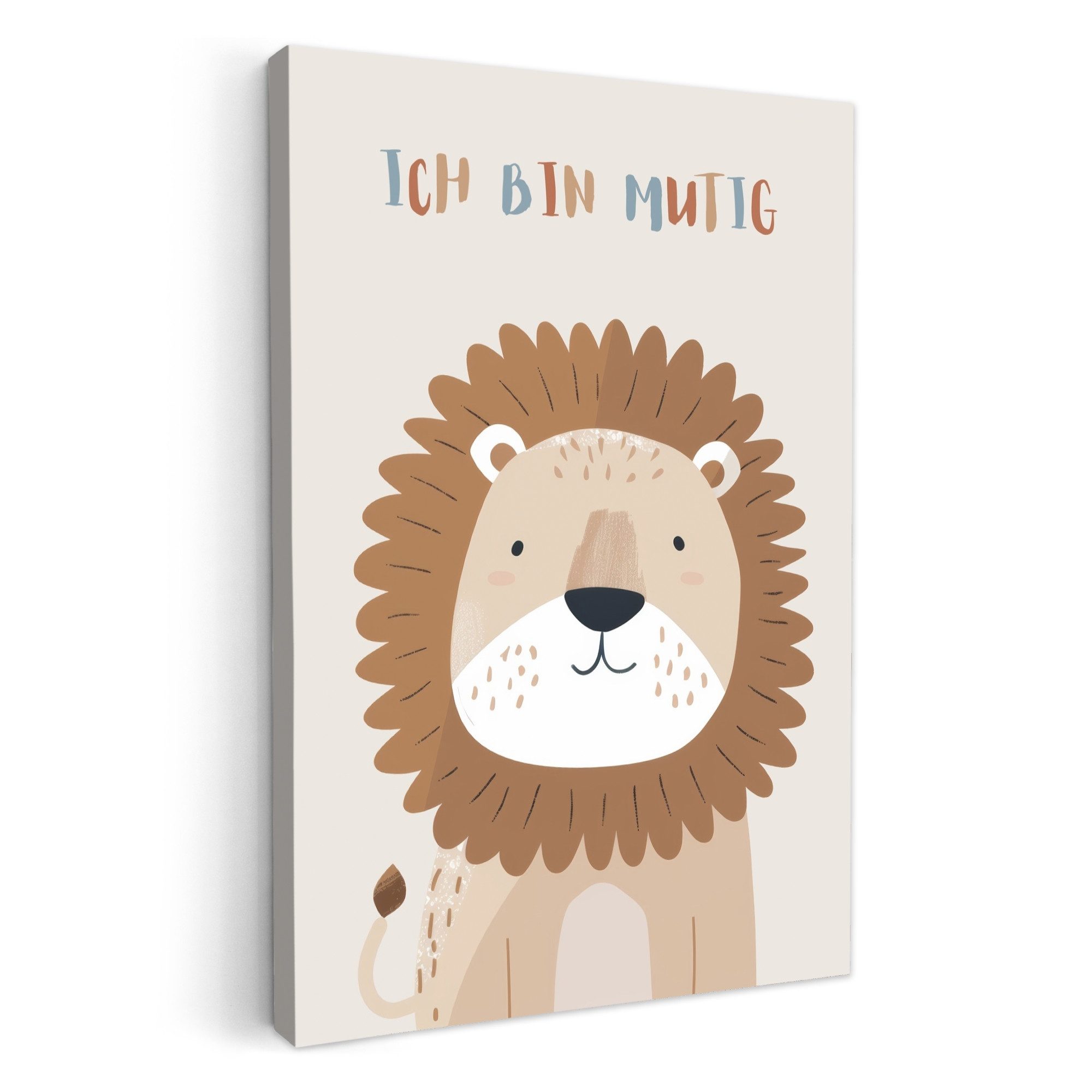 OneMillionCanvasses® Leinwandbild Löwe - Beige - günstig online kaufen