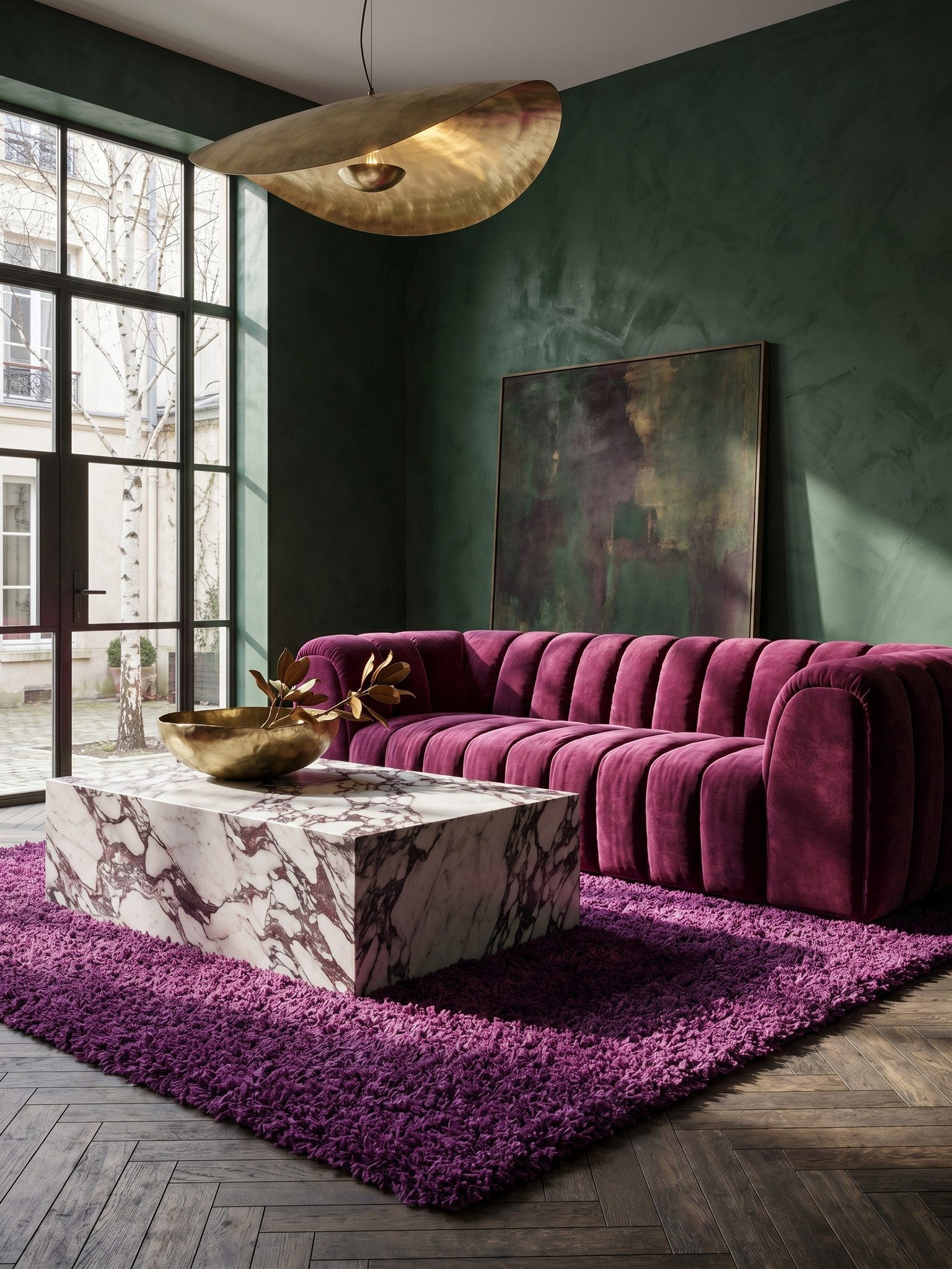 KADIMA DESIGN Teppich RHEIN Shaggy Langflor Wohnzimmer Schlafzimmer Waschbar Esszimmer, Läufer, Höhe: 32 mm, Violett, 60x110 cm, Wohnzimmerteppich Strapazierfähig Waschbar