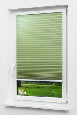 Plissee Klemmen Grasgrün, LYSEL®, blickdicht, HxB 130x45cm