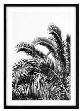 Casa Padrino Dekoobjekt Luxus Druck Set Palmenblätter 74,5 x H. 104,5 cm - Luxus Bilder & Accessoires