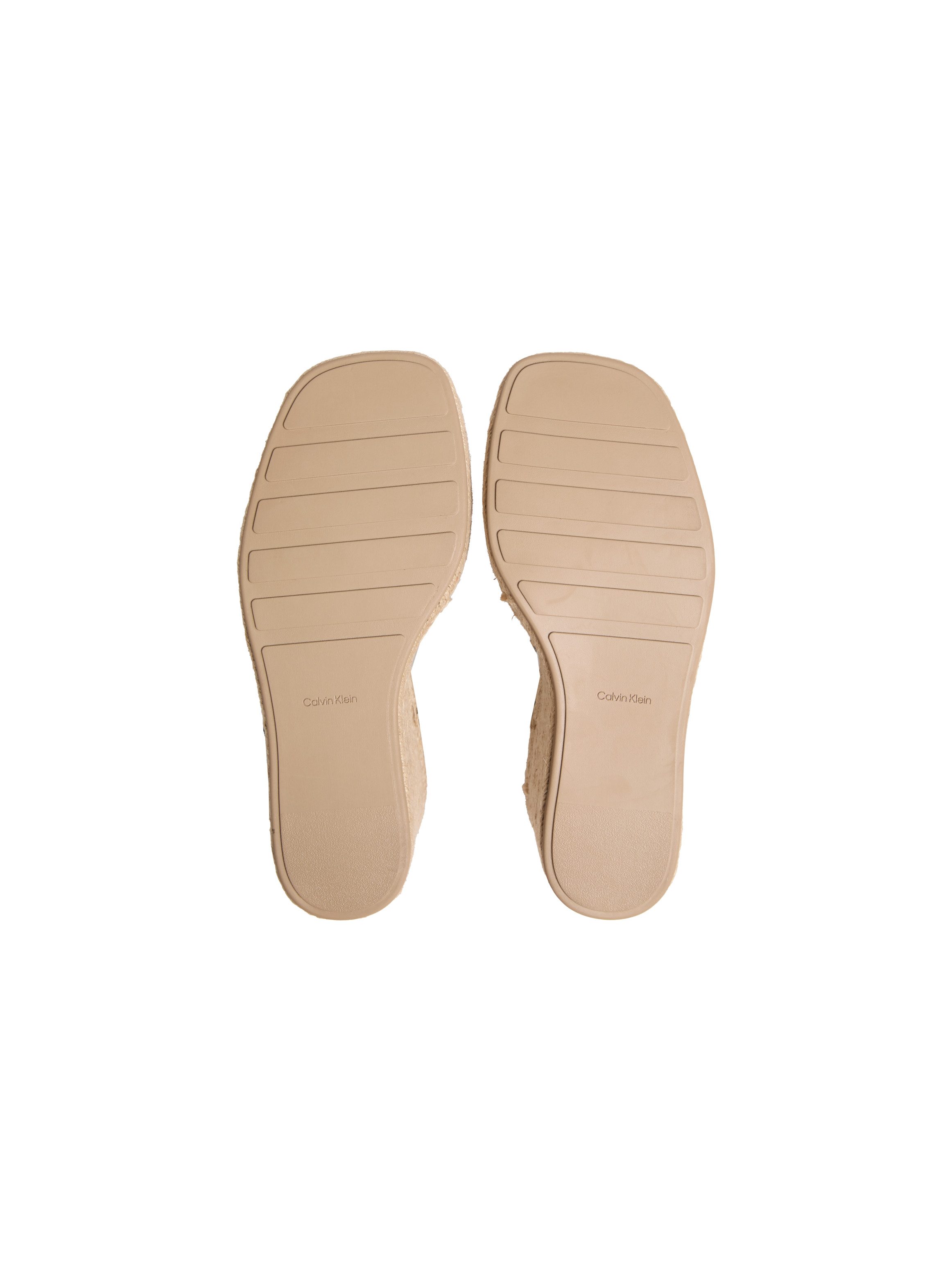 Calvin Klein WEDGE ESPAD 70 WEBBING LTH Keilsandalette Sommerschuh, Plateausandale, Keilabsatz, mit Bastbesatz