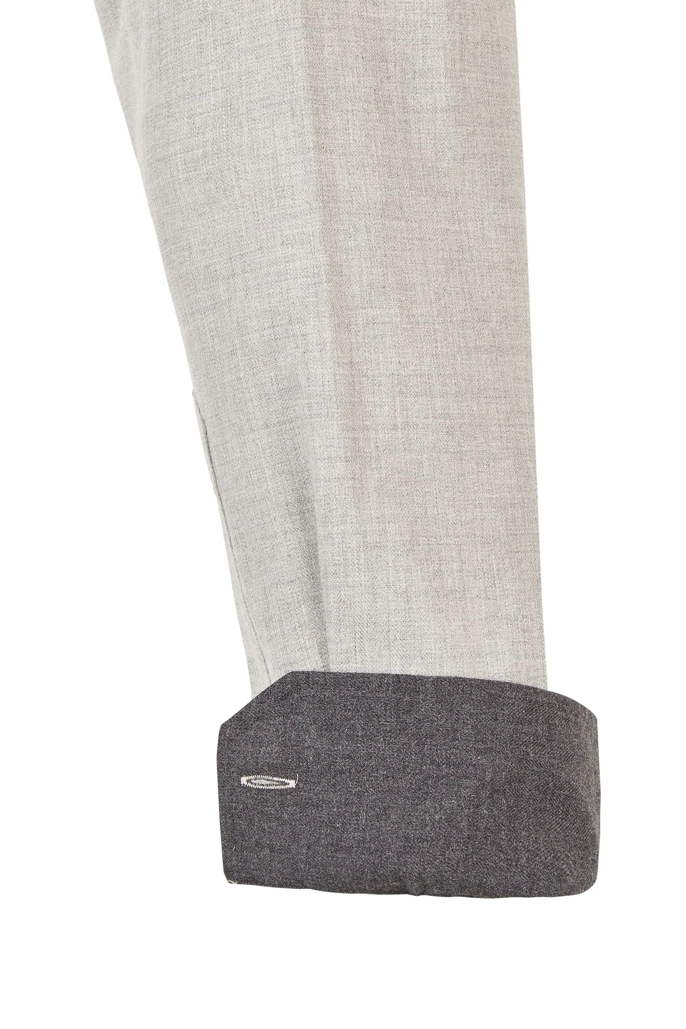 Haupt Langarmhemd Haupt Modern Fit Langarm Baumwoll-Herrenhemd Unifarben LIGHT GREY
