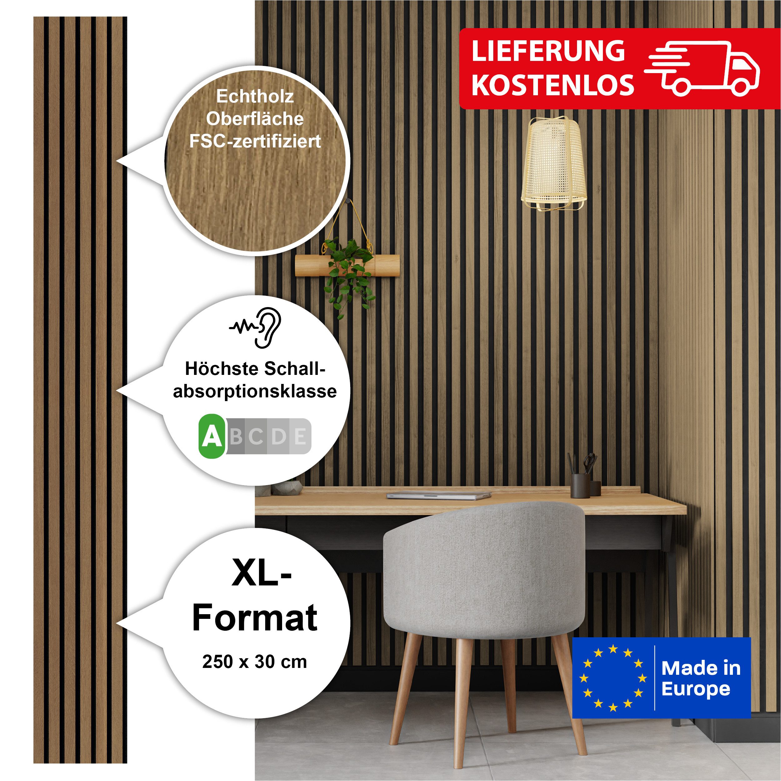 acous Schallschutzpaneel Akustikpaneel Comfort FSC® Eiche günstig online kaufen