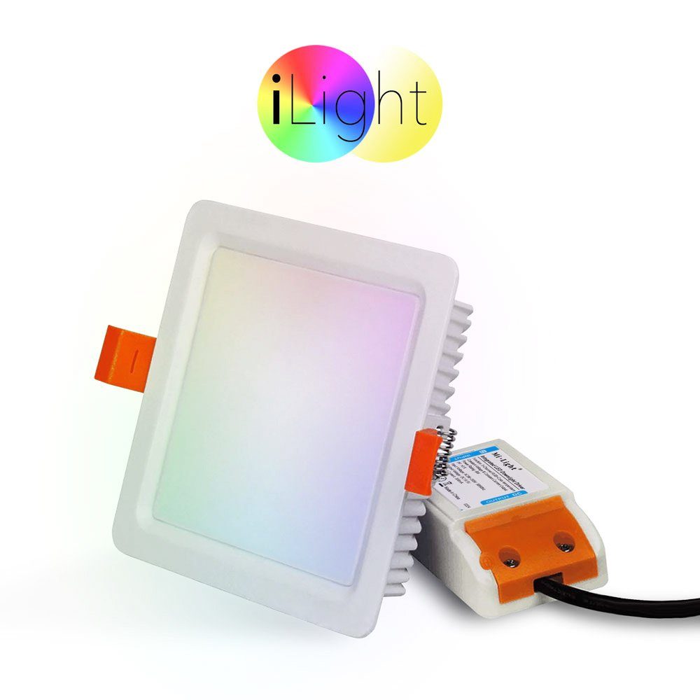 iLight Einbauleuchte iLight LED-Einbaupanel 12 x 12cm 720lm RGB + CCT Weiß, Warmweiß - Kaltweiß
