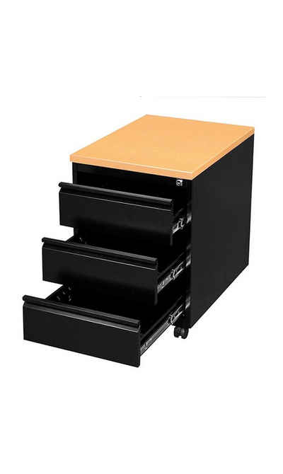 Steelboxx Rollcontainer Bürocontainer 3 Schubladen 62x46x59cm abschließbar, (1 St), Komplett verschweißt und montiert - keine Montage erforderlich