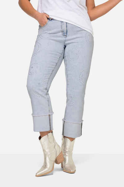 Angel of Style Regular-fit-Jeans Jeans Smiley-Muster Ziersteine 5-Pocket