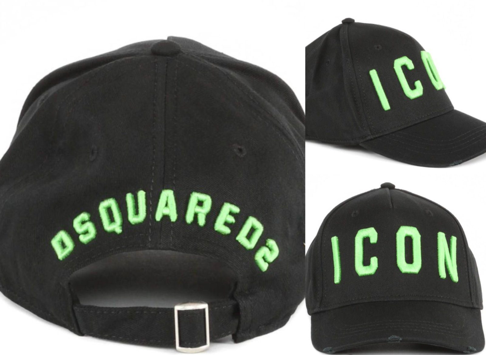 Cap DSQ2-201-Schwarz-Gruen Dsquared2 Baseball