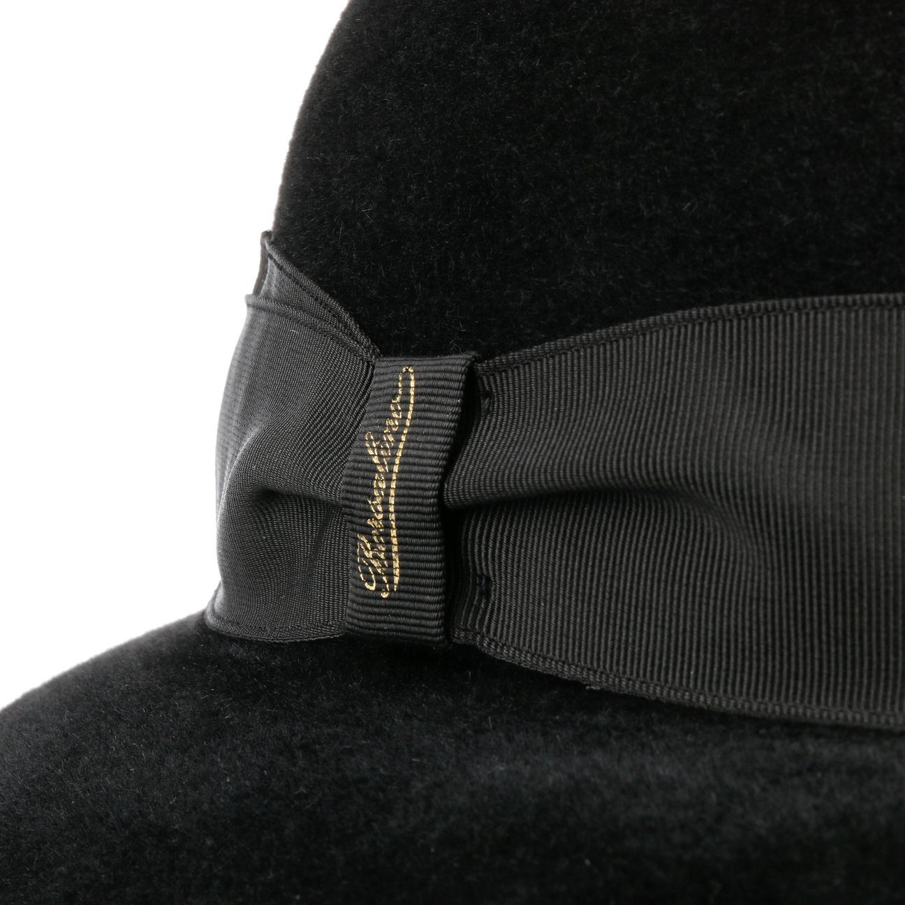 Borsalino Filzhut (1-St) Italy schwarz Damenhut mit Ripsband, in Made