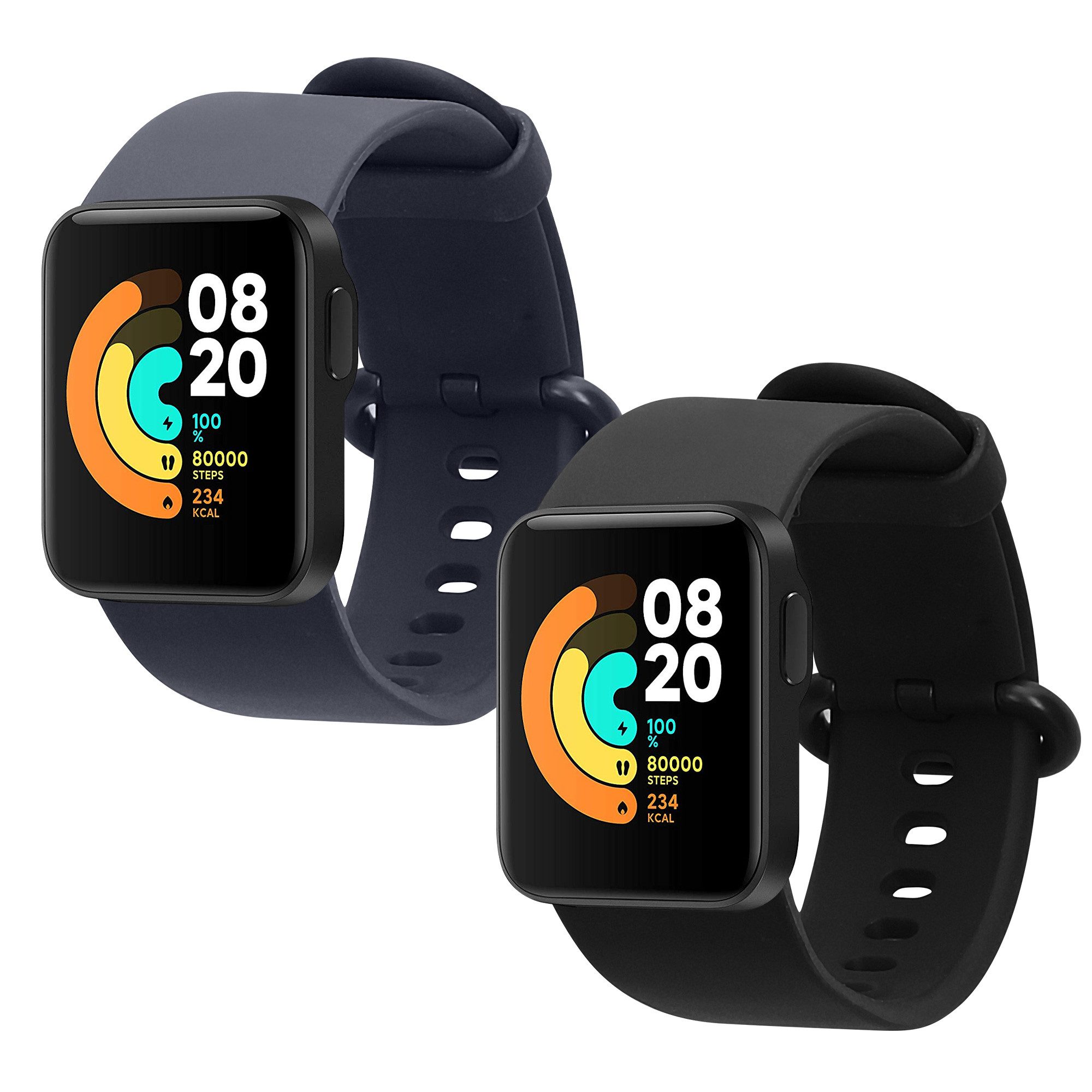 kwmobile 2x Uhrenarmband für Xiaomi Mi Watch Lite / Redmi Watch Armband Smartwatch, 2-tlg., Fitnesstracker Band Set aus TPU Silikon - Ersatzarmband Smartwatch