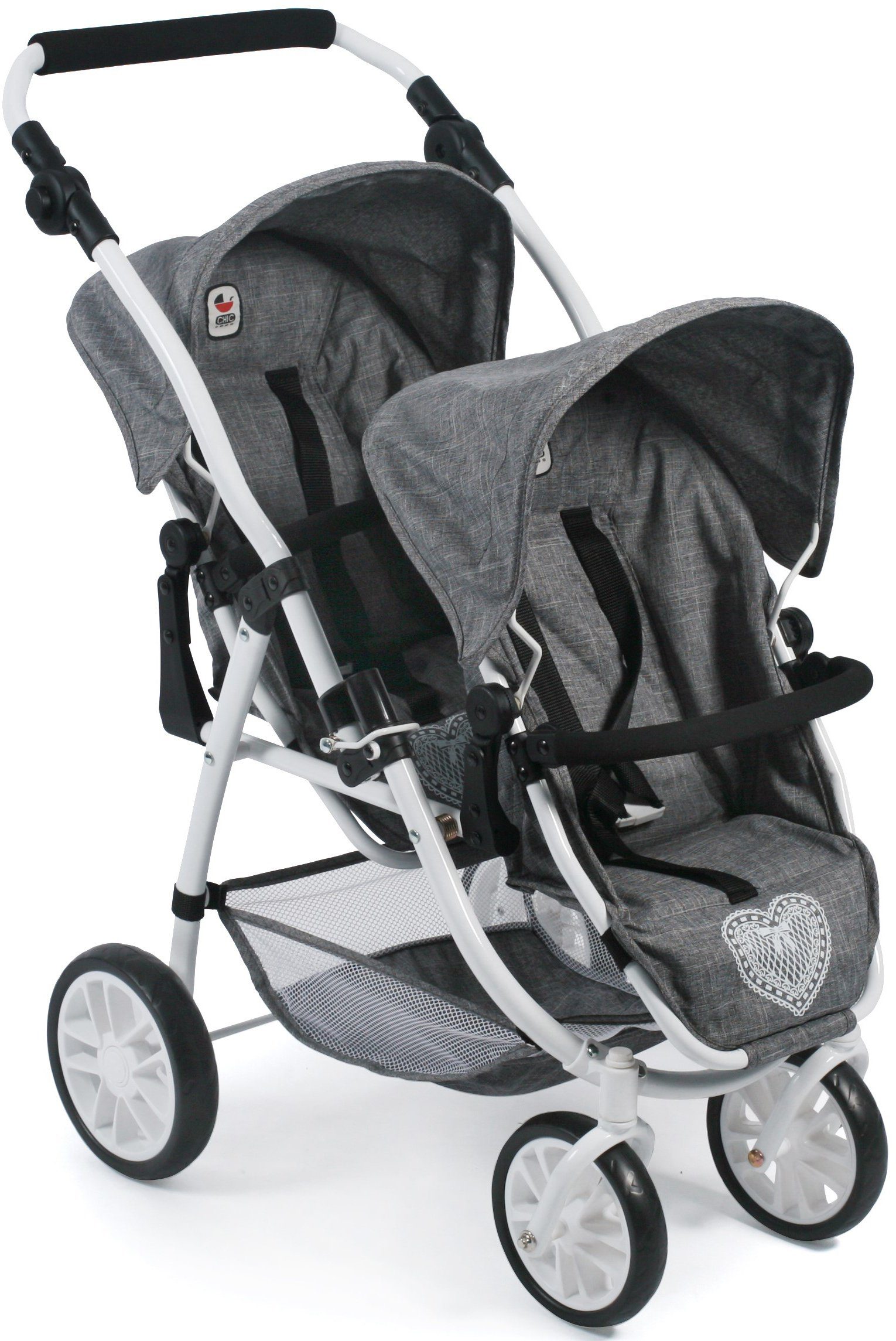 CHIC2000 Puppen-Zwillingsbuggy Vario, Jeans Grey