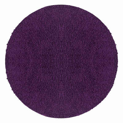 Hochflor-Teppich Unicolor - Einfarbig, Carpettex, Rund, Höhe: 30 mm, Einfarbig Shaggy Teppich Wohnzimmer Langflor versch. farben und größen