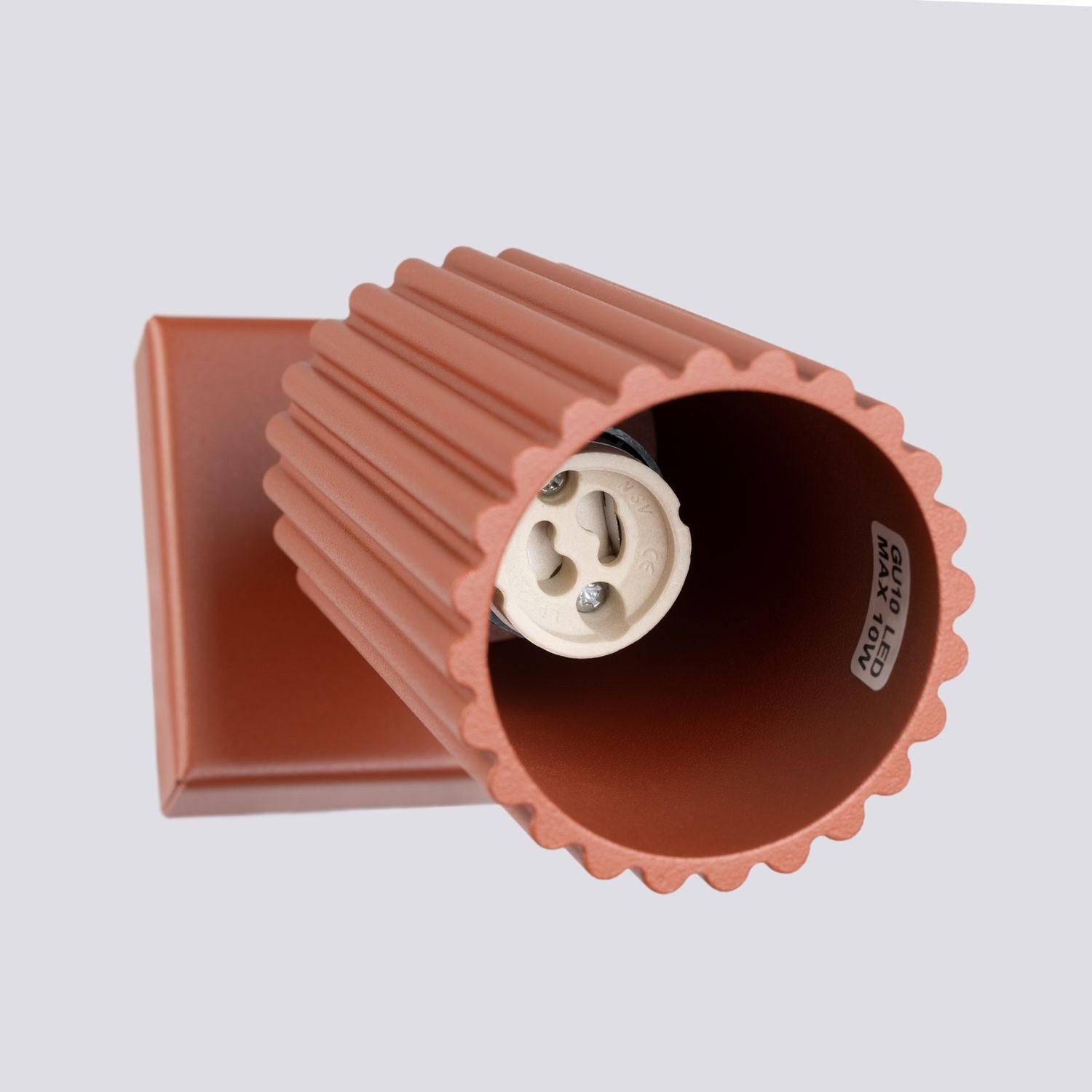 Licht-Erlebnisse Wandstrahler BERTA, ohne Leuchtmittel, Aluminium verstellbar Ockerrot GU10 Modern