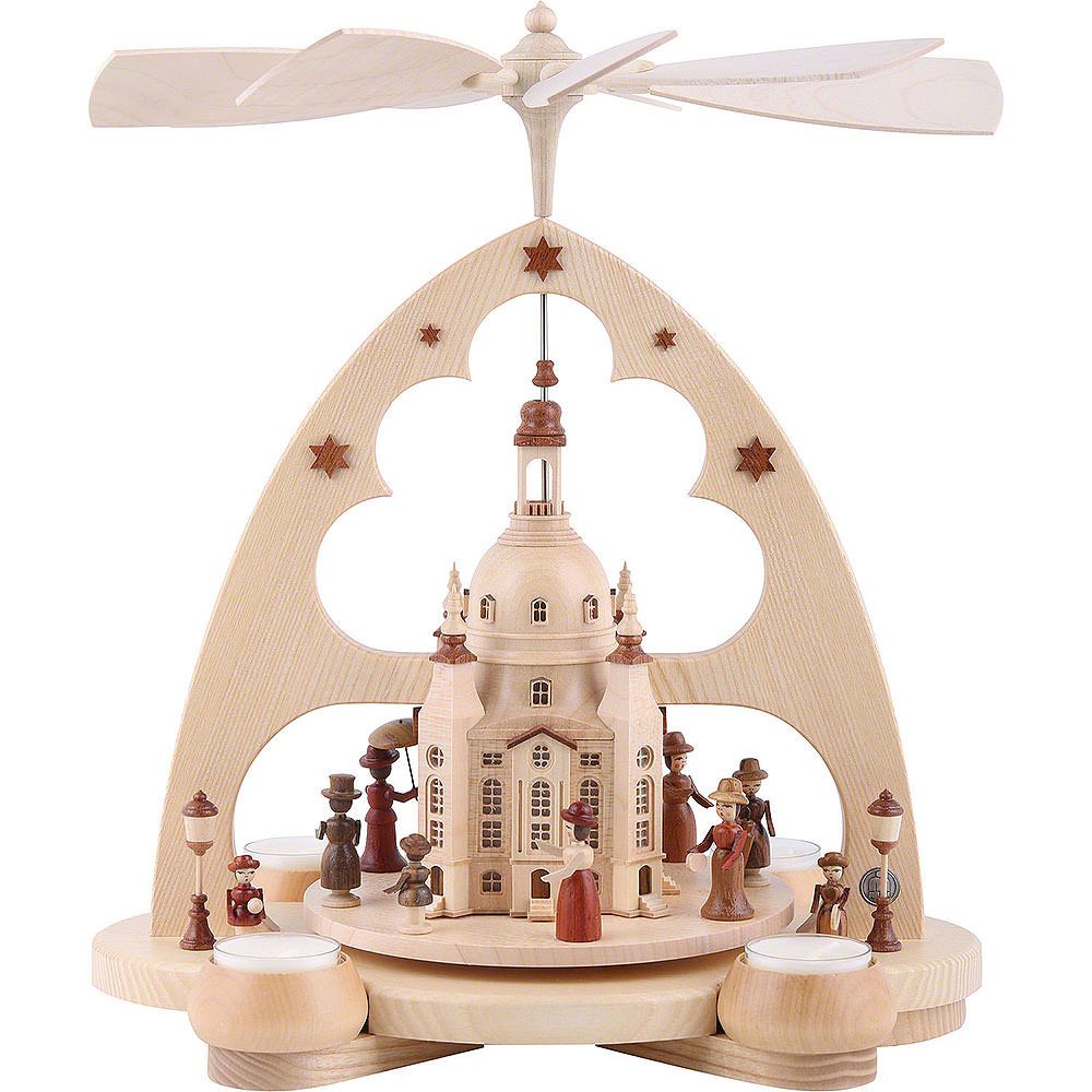 Müller Kleinkunst GmbH Seiffen Weihnachtspyramide 1-stöckige Pyramide Frauenkirche (34cm) von Müller Kleinkunst
