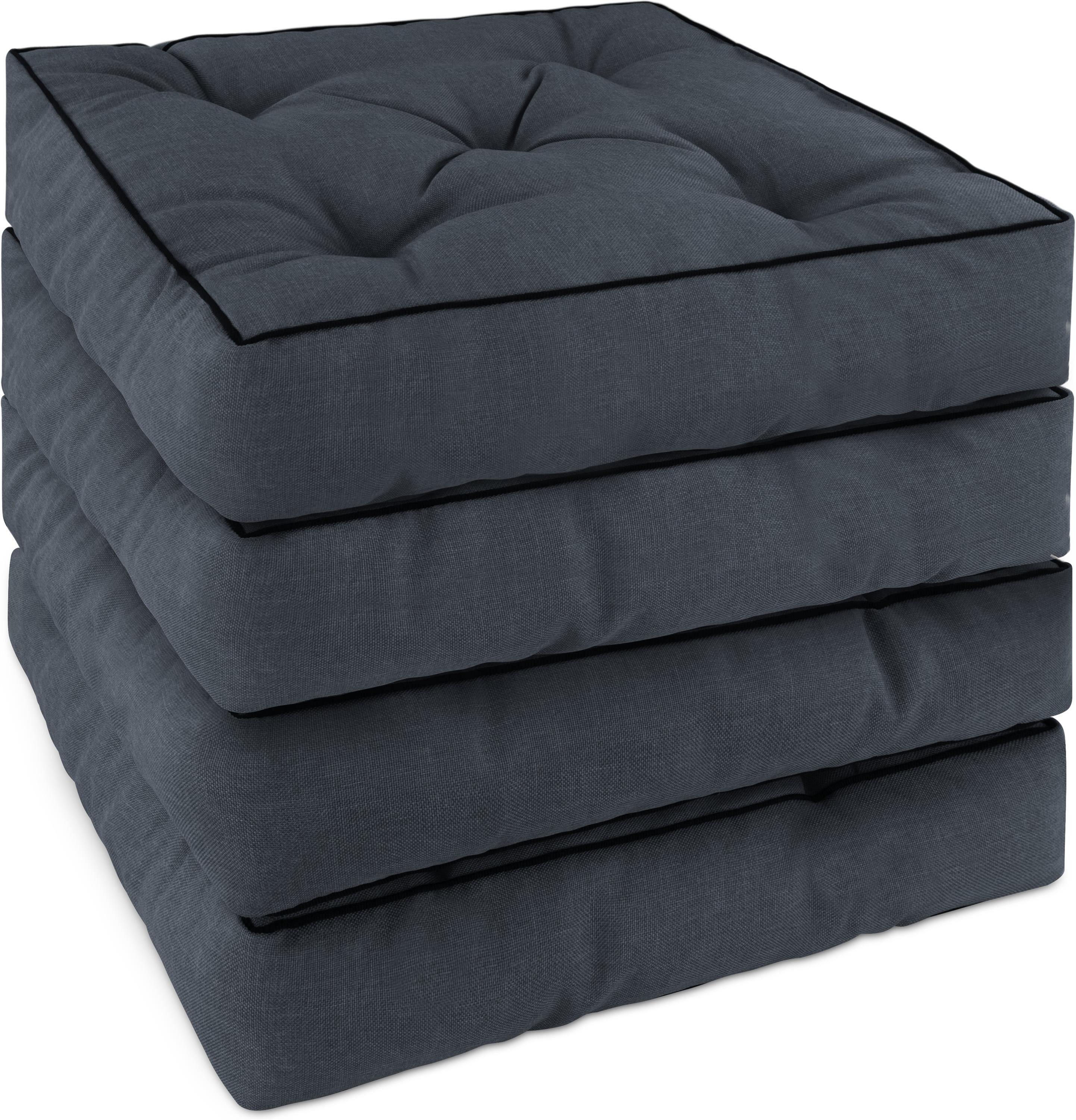 Aspero Sitzauflage 4 Stuhlkissen 40x40 cm Padua, Gepolsterte Outdoor Auflage mit Steppung
